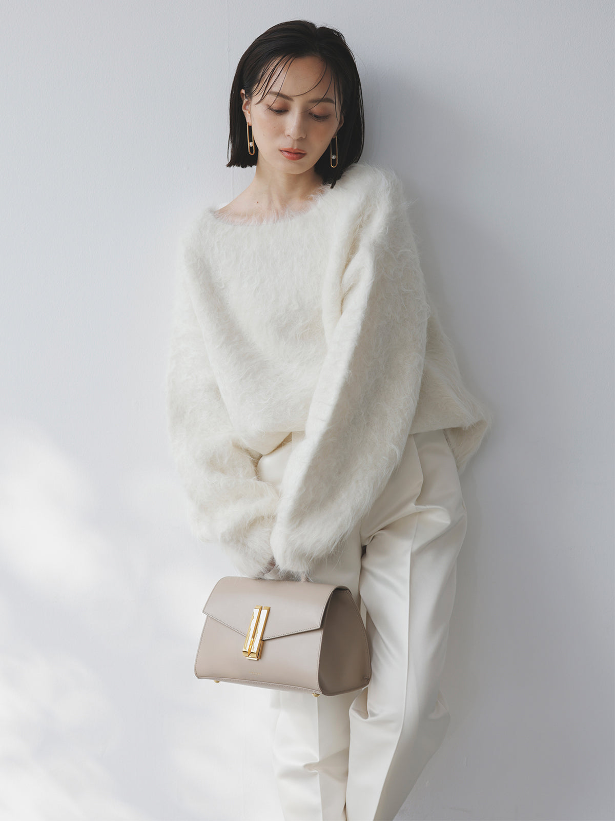 ánuans - anuans スーリーアルパカニット スーリーアルパカニットプルオーバー(F BEIGE): トップスanuans