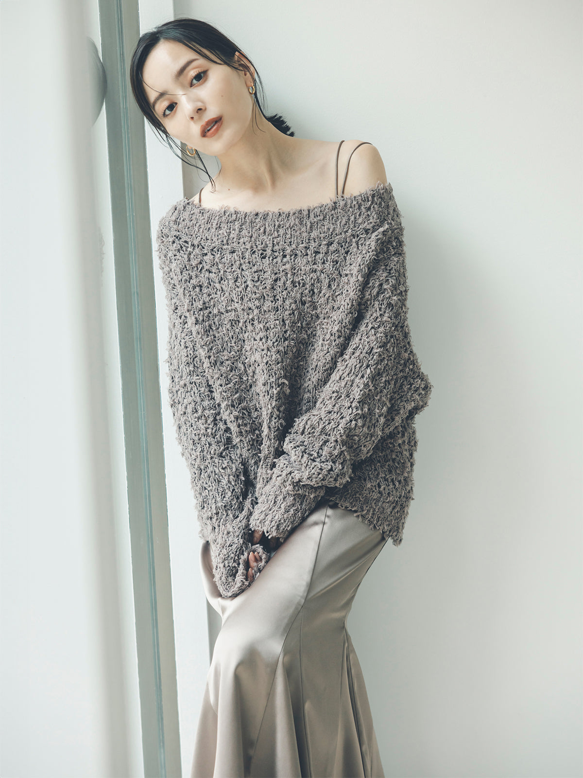 【新品】searoomlynn Ribbon Yarnフレアニットキャミ searoomlynn Ribbon Yarn フレアニットキャミ トップス