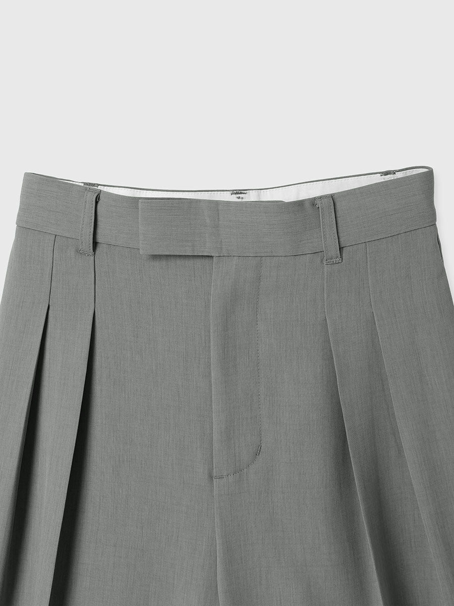 anuans ツータックワイドパンツ GREY タグ付き アニュアンス anuans ツータックワイドパンツ （GREY