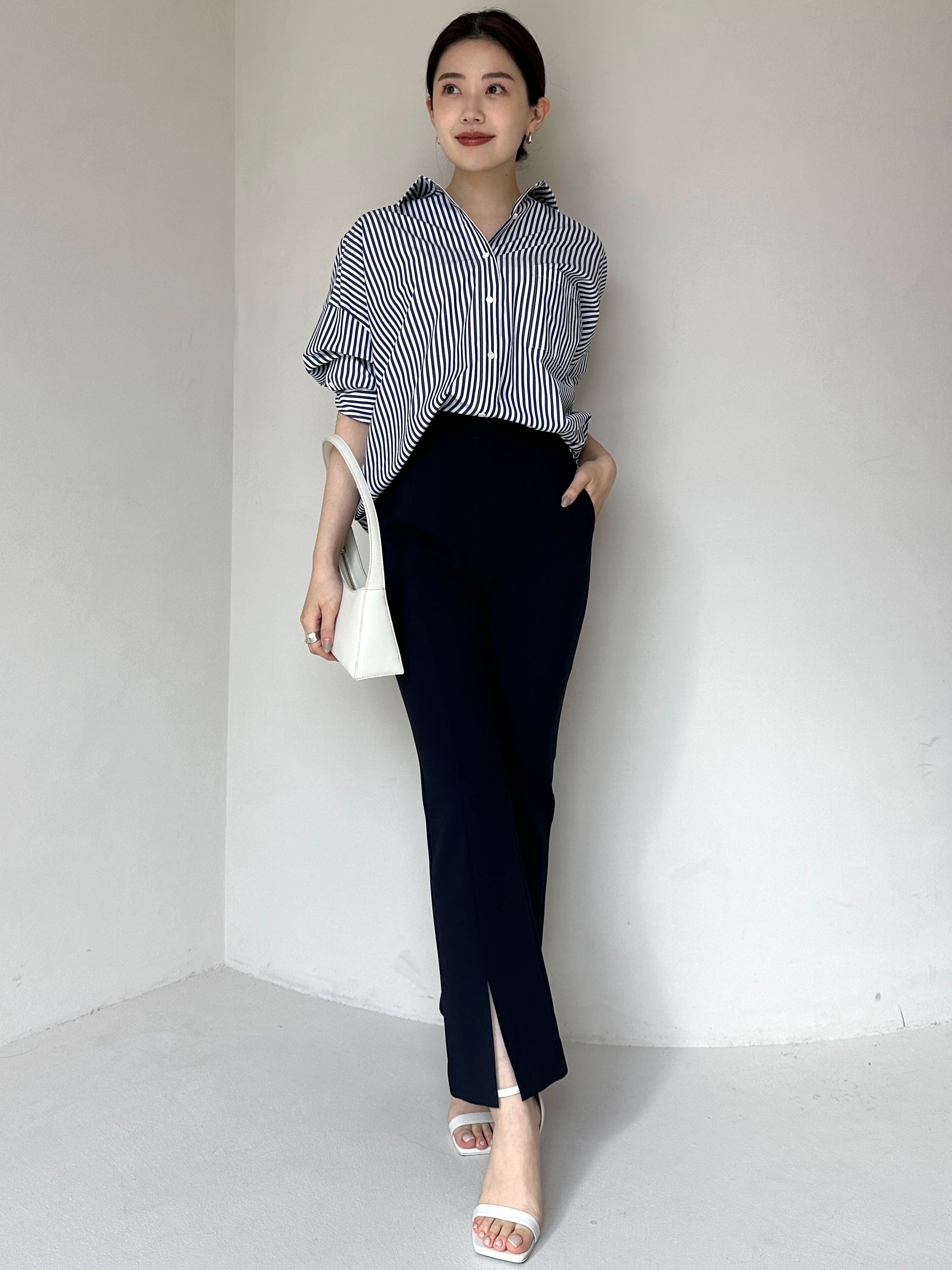 anuans ストレッチスリットフレアパンツ ECRU タグ付き anuans｜ストレッチスリットフレアパンツ | Rakuten Fashion