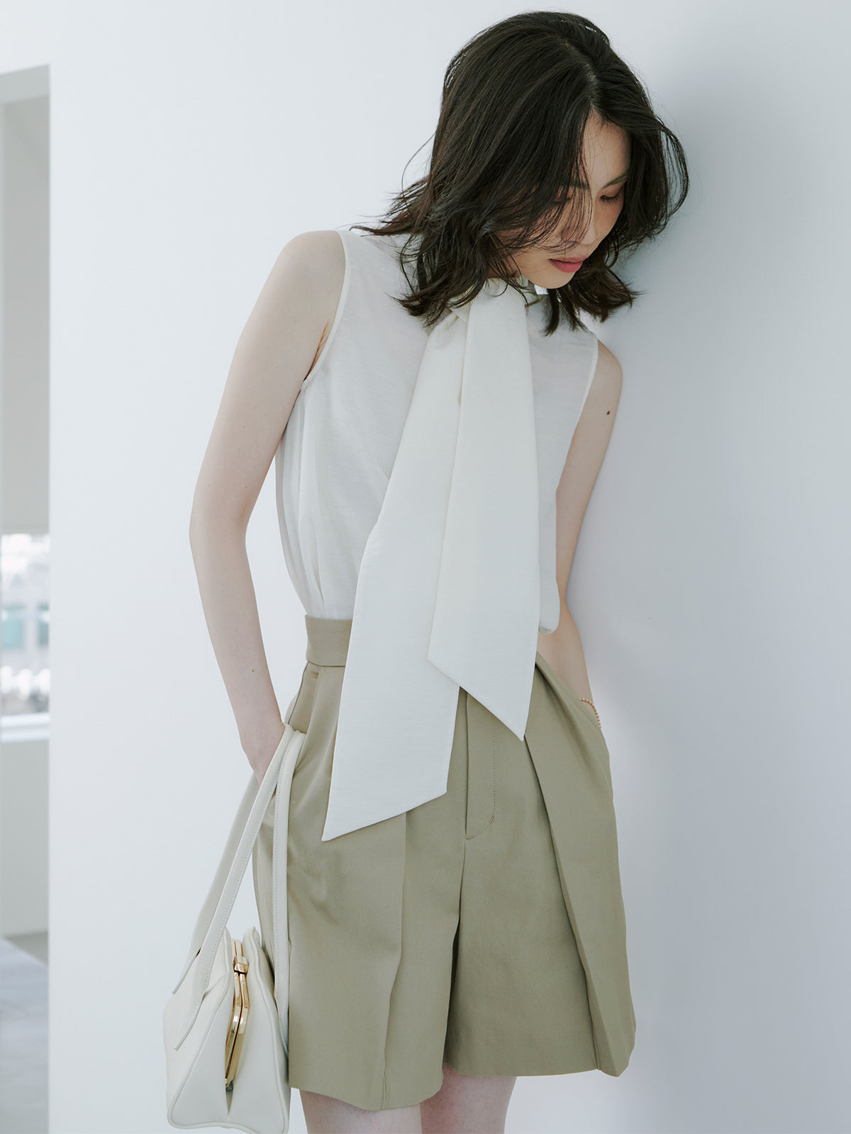新品タグ付❤️完売　anuans アニュアンス　チノショートパンツ　BEIGE アニュアンス anuans チノショートパンツ （BEIGE