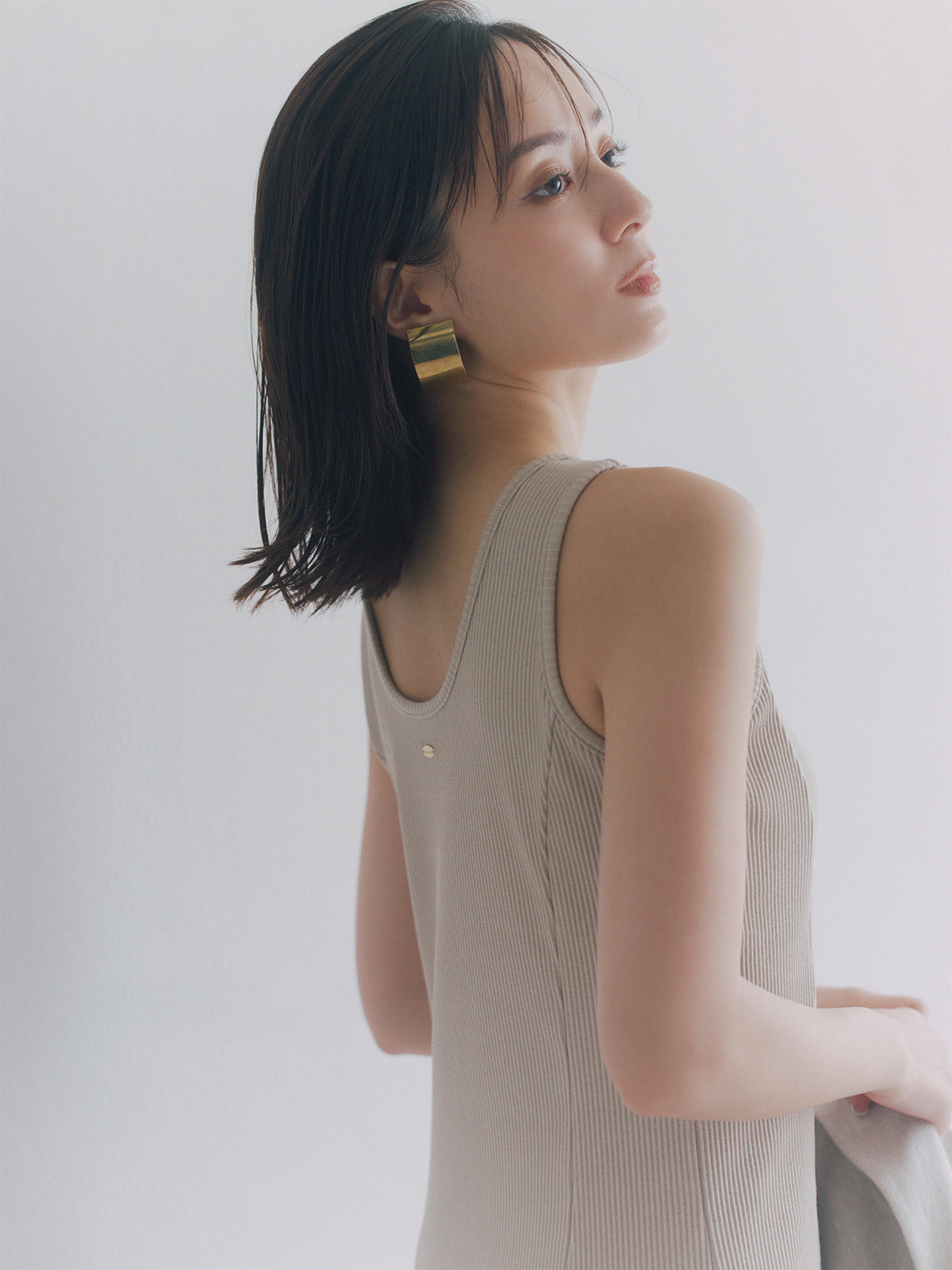 【OUR WACOAL×anuans】컵 인 머메이드 리브 컷 원피스