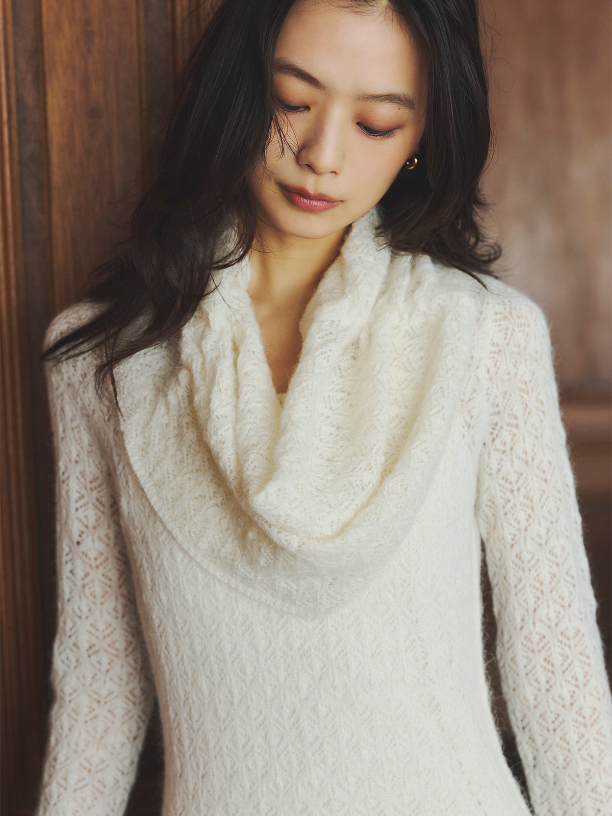 レースワークニットワンピース