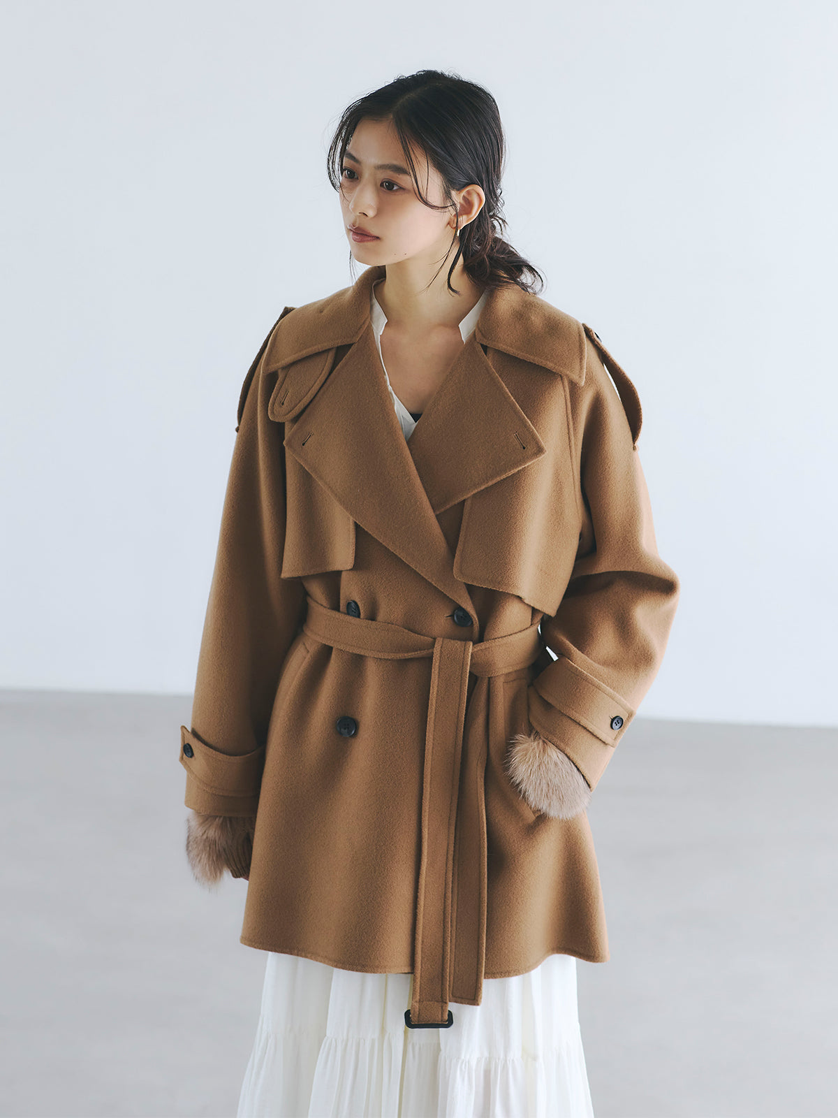 リバーウールミドルトレンチコート