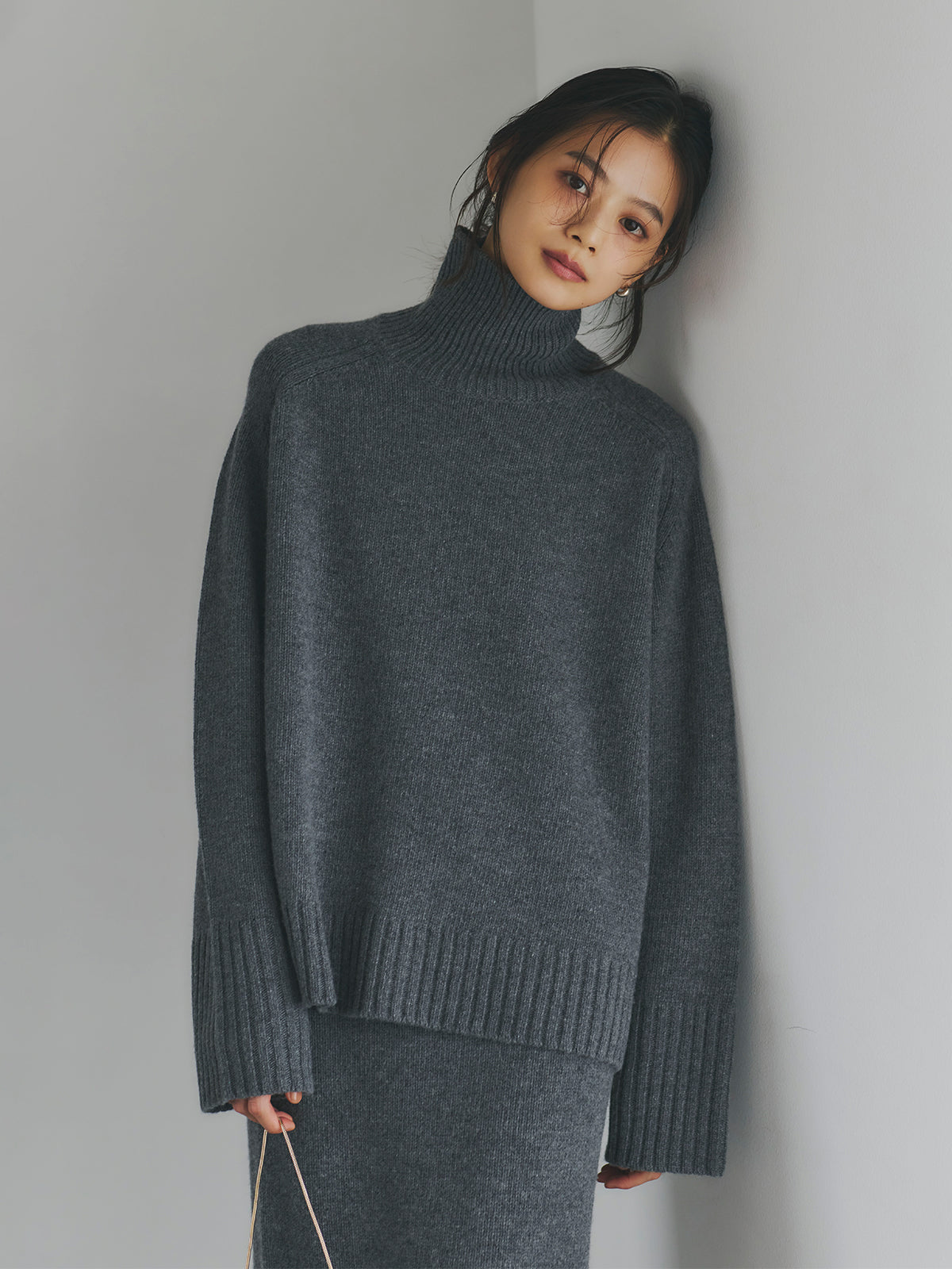 HAMILTONウールカシミヤタートルネックプルオーバー