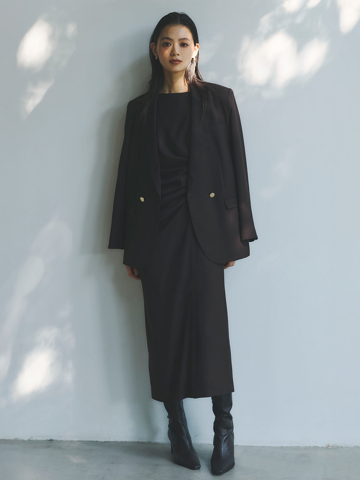 アシメタックナローワンピース