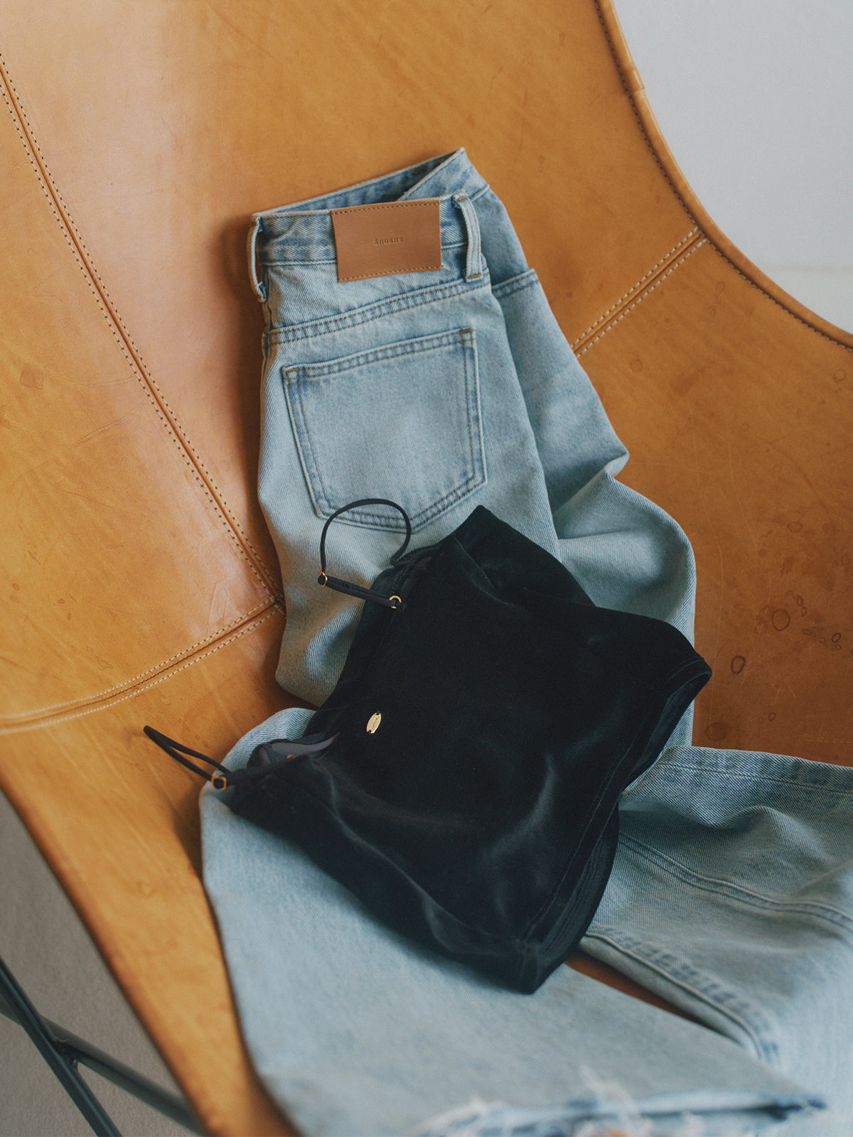 [OUR WACOAL×anuans] Cup-in Velour Short Camisole