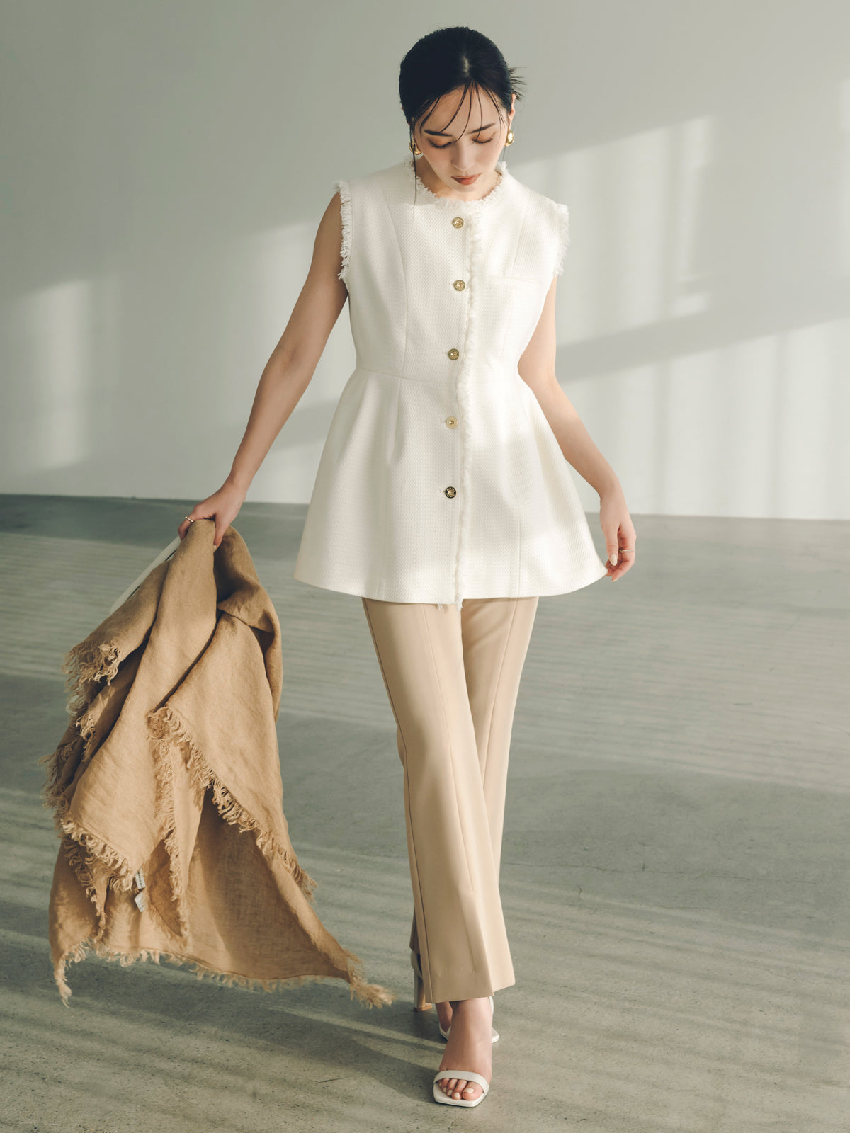 ストレッチスリットフレアパンツ