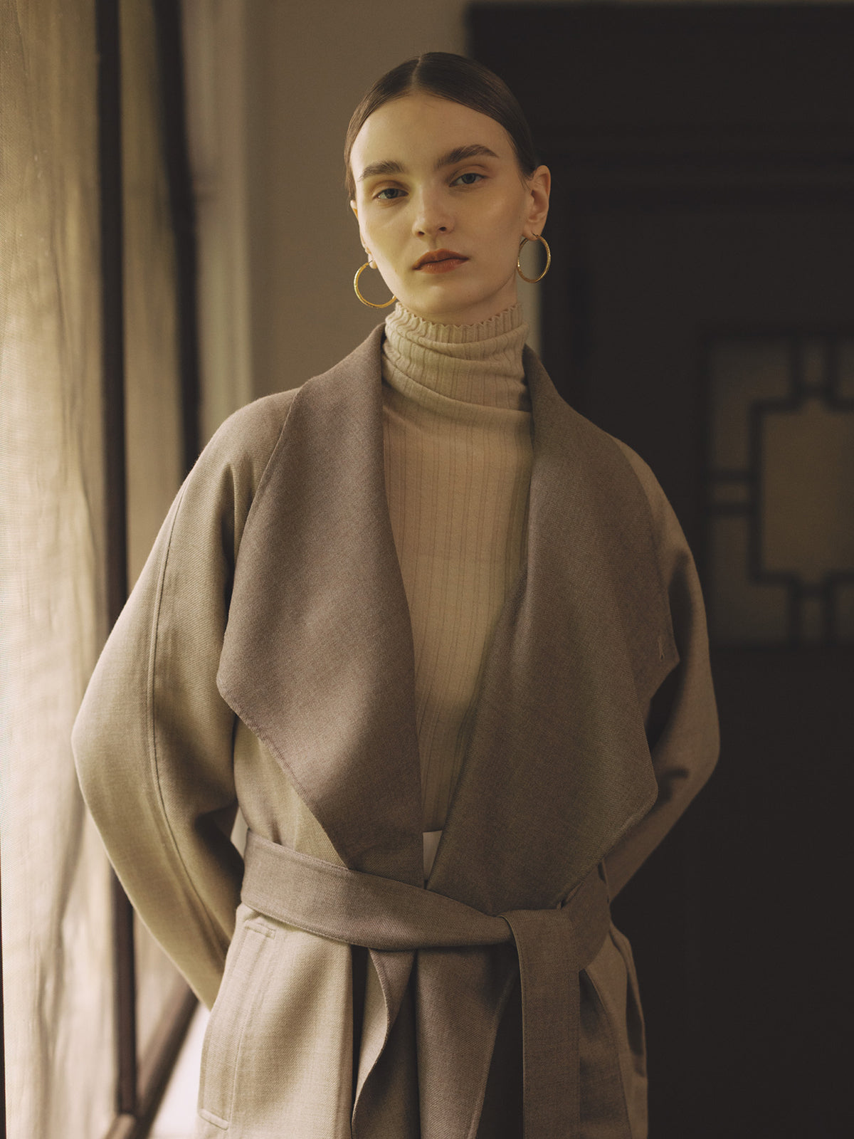 カシミヤ100シアータートルネックプルオーバー