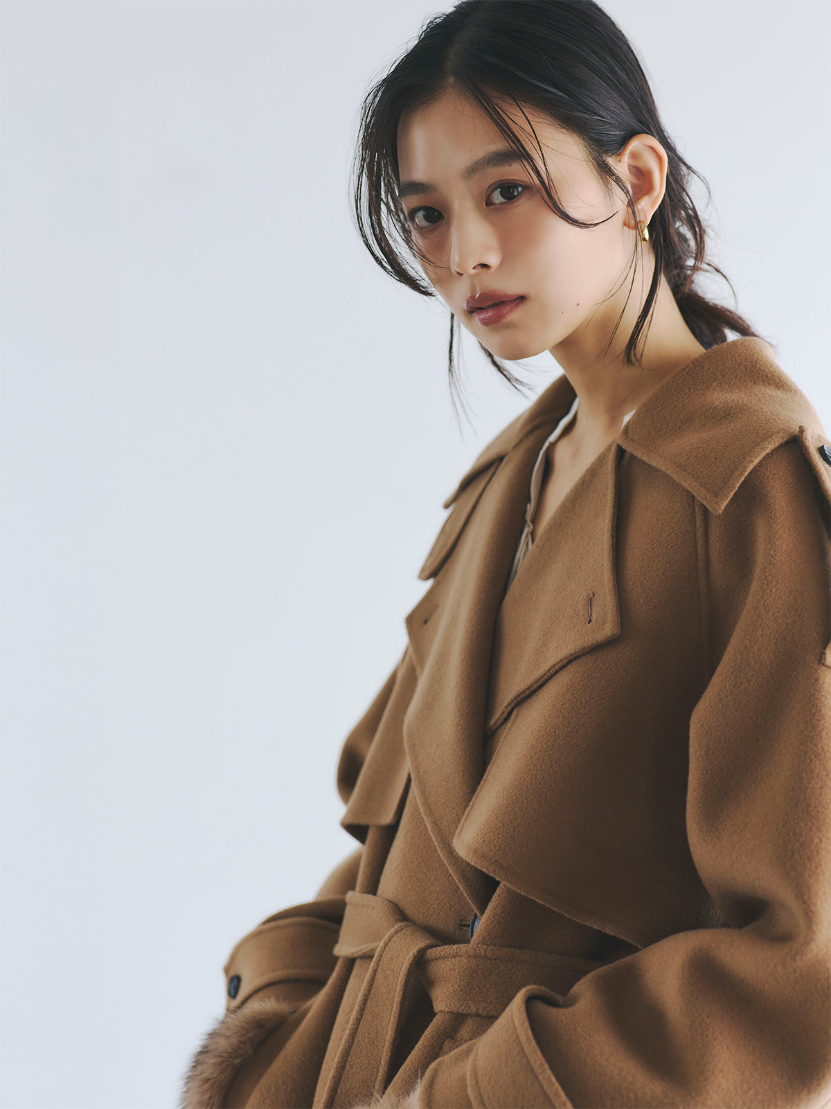 リバーウールミドルトレンチコート