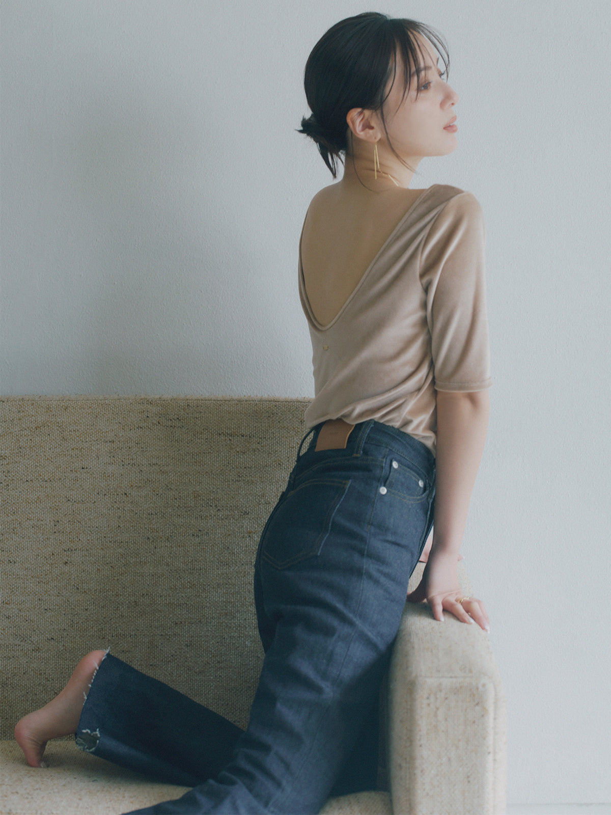 【OUR WACOAL×anuans】カップインベロアトップス