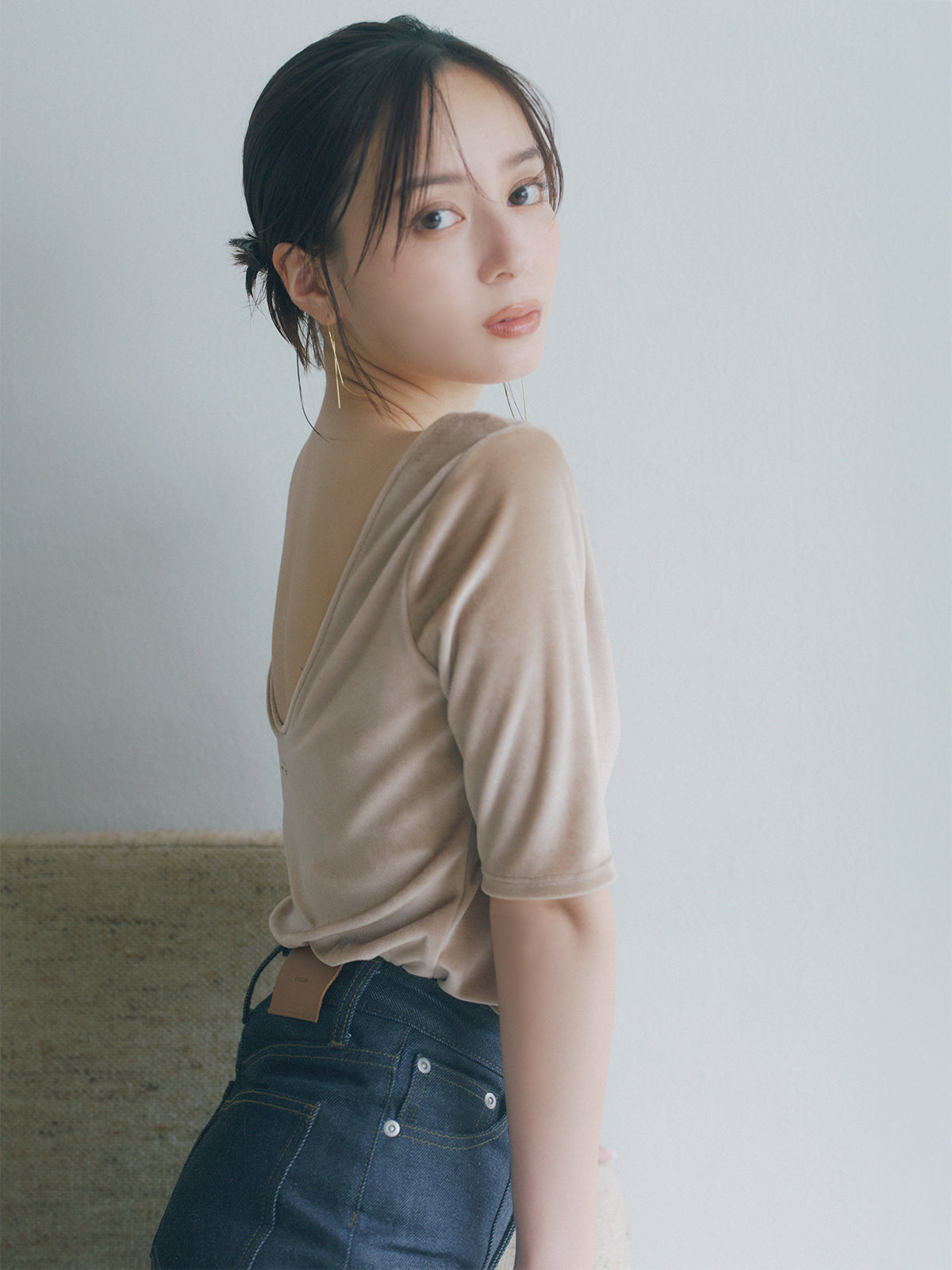 【OUR WACOAL×anuans】カップインベロアトップス