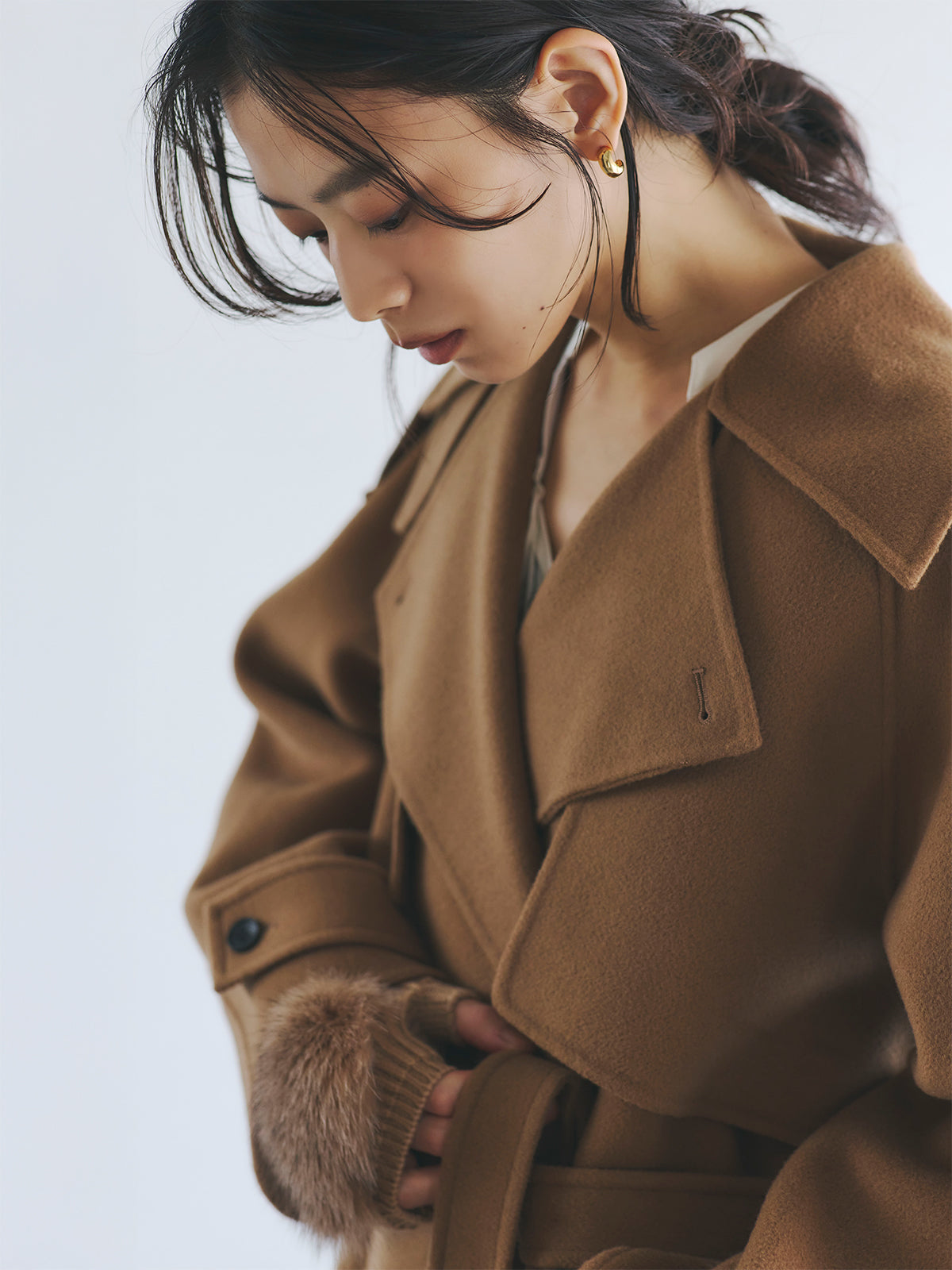 リバーウールミドルトレンチコート