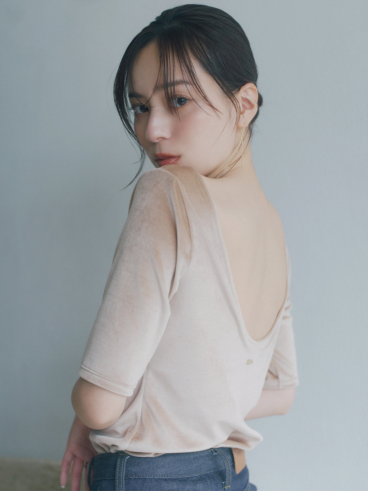 【OUR WACOAL×anuans】カップインベロアトップス