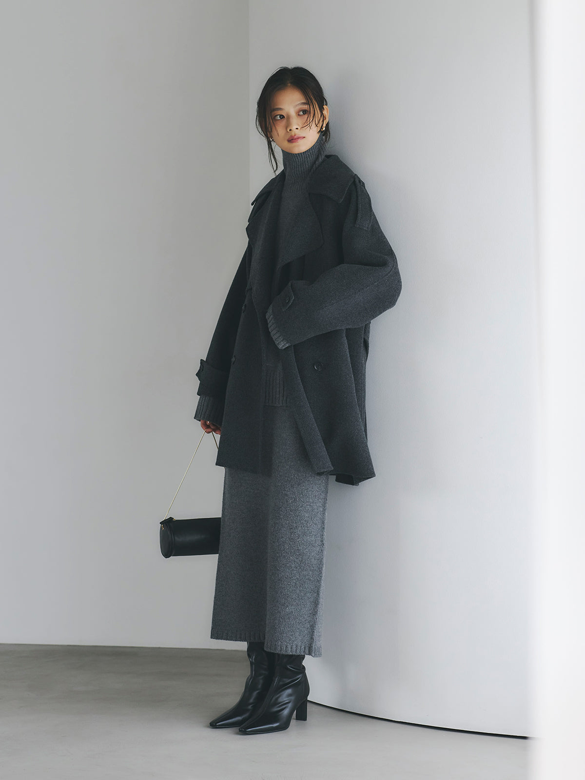 リバーウールミドルトレンチコート