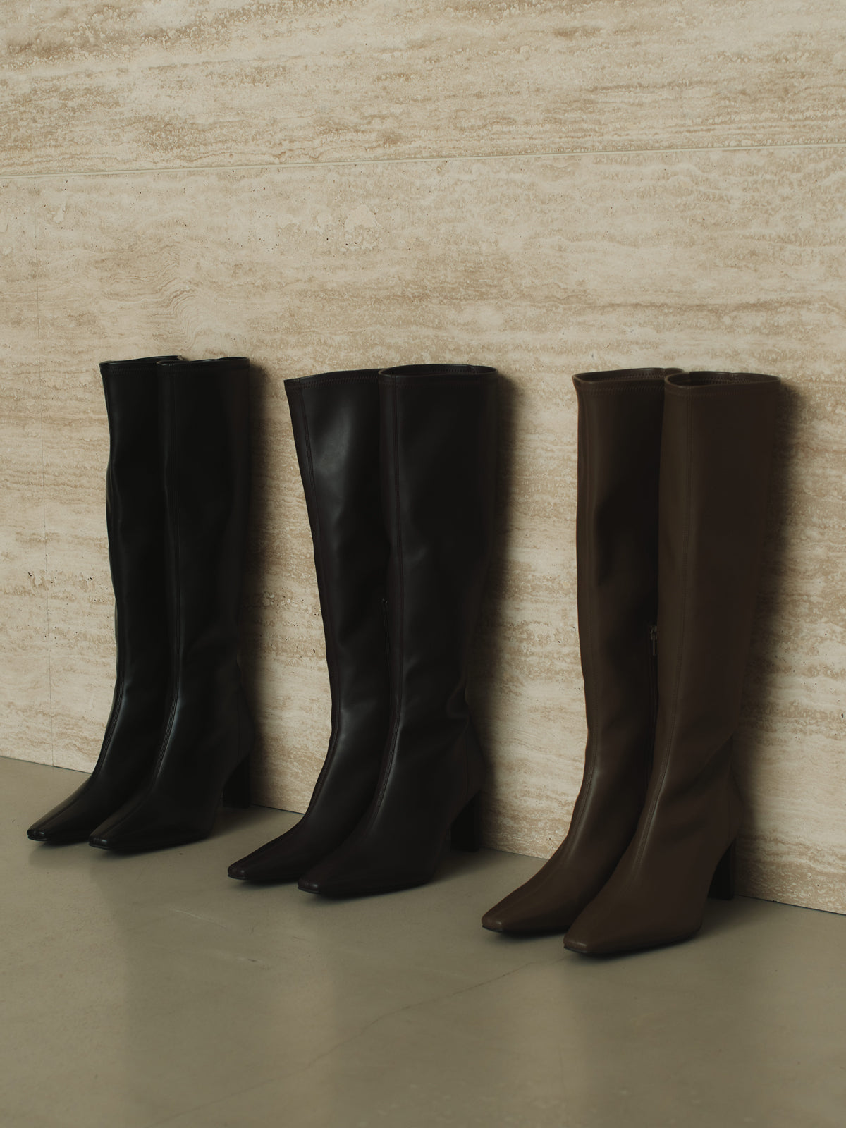 anuans ストレッチロングブーツ ダークブラウン anuans ストレッチロングブーツ ダークブラウン セール】フィット