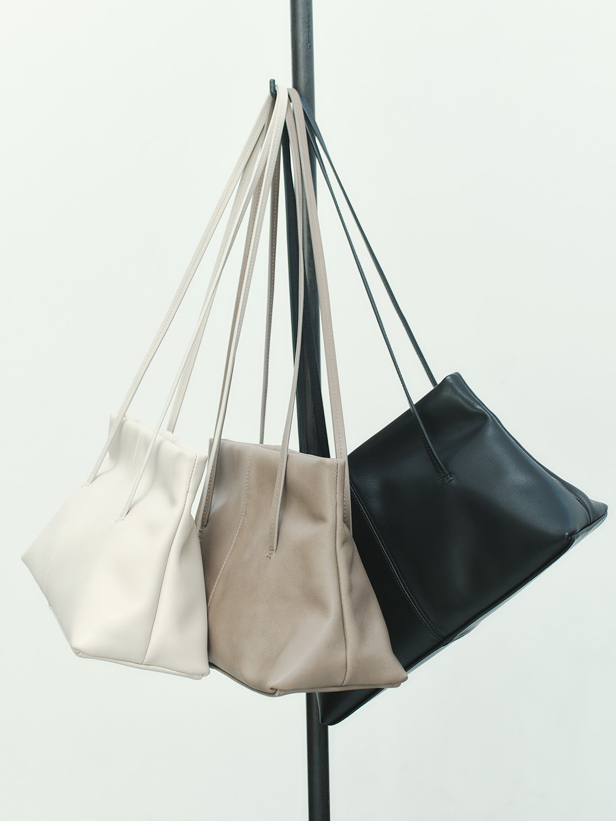 レザーナローハンドルバッグ