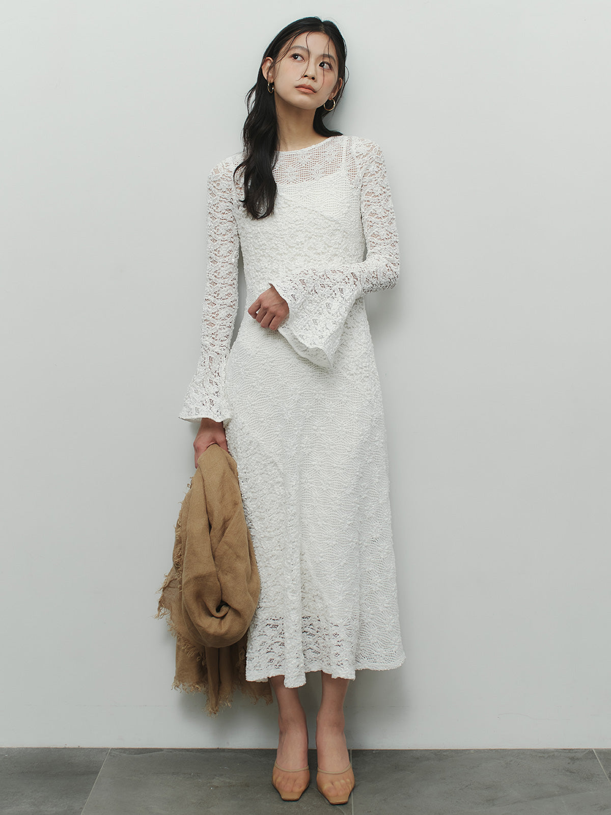 シュリンクレースパネルワンピース