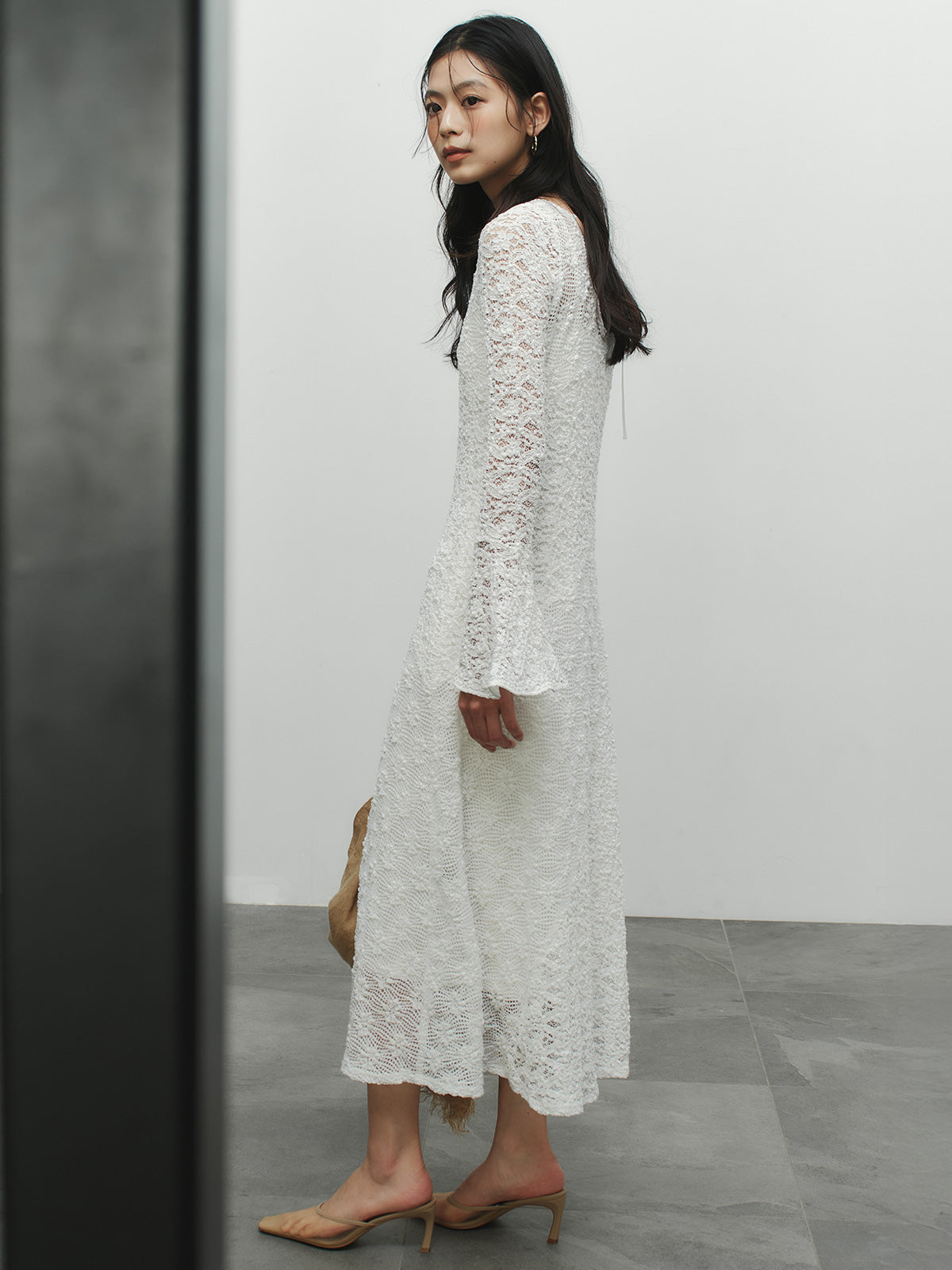 シュリンクレースパネルワンピース