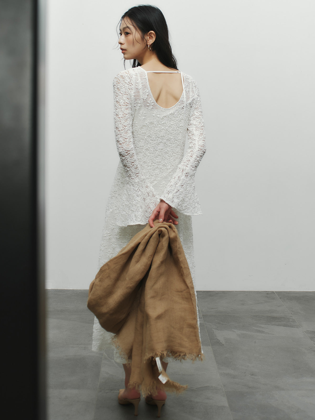 シュリンクレースパネルワンピース