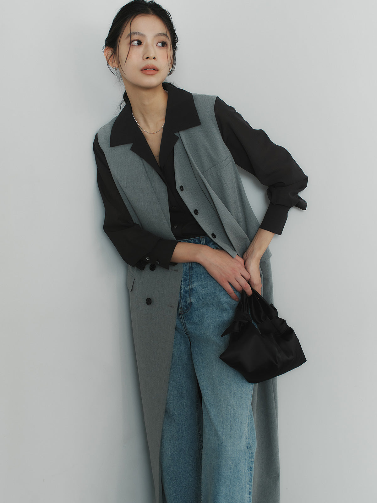 レイヤードジレワンピース