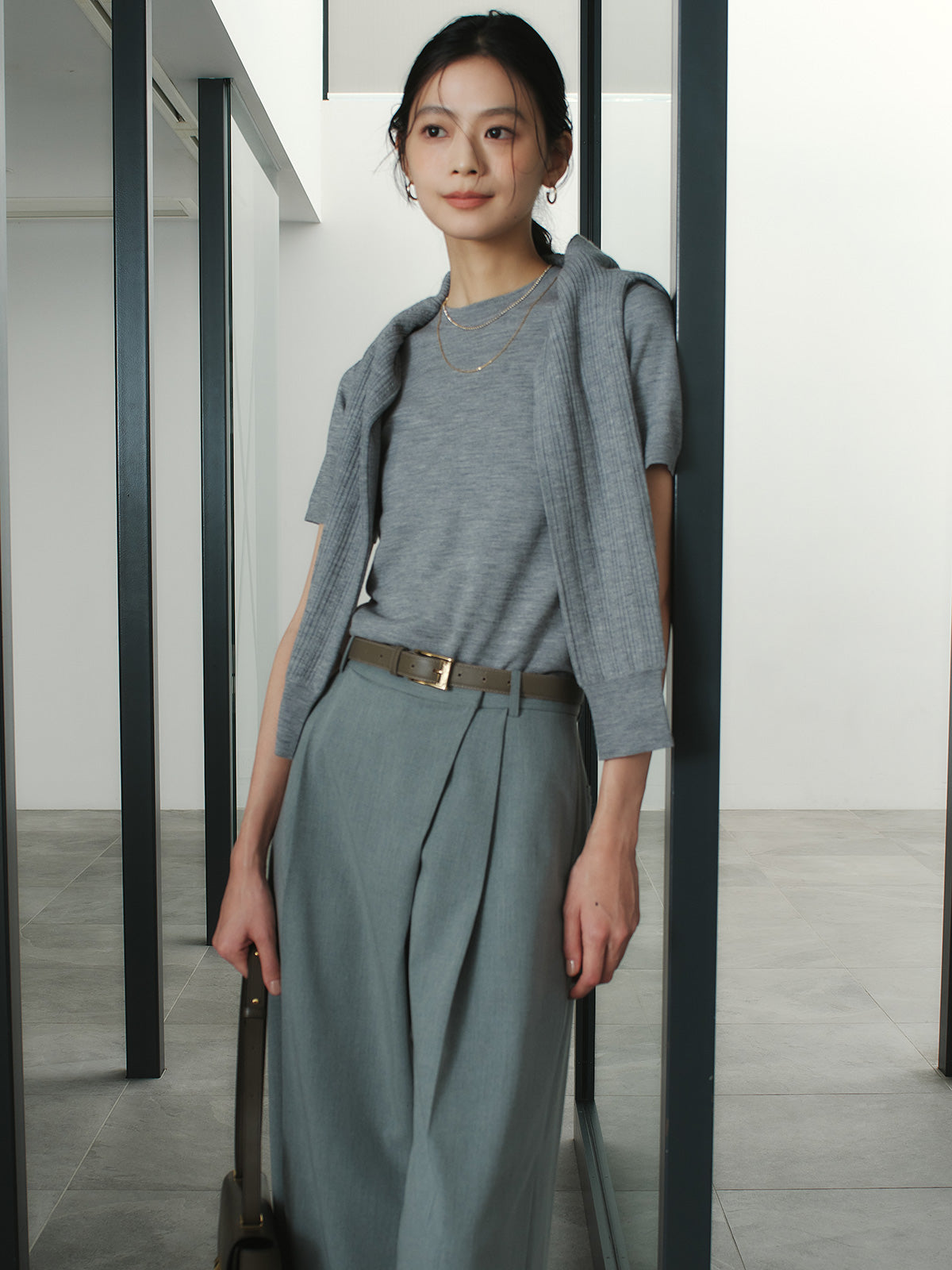 ハーフスリーブニットプルオーバー