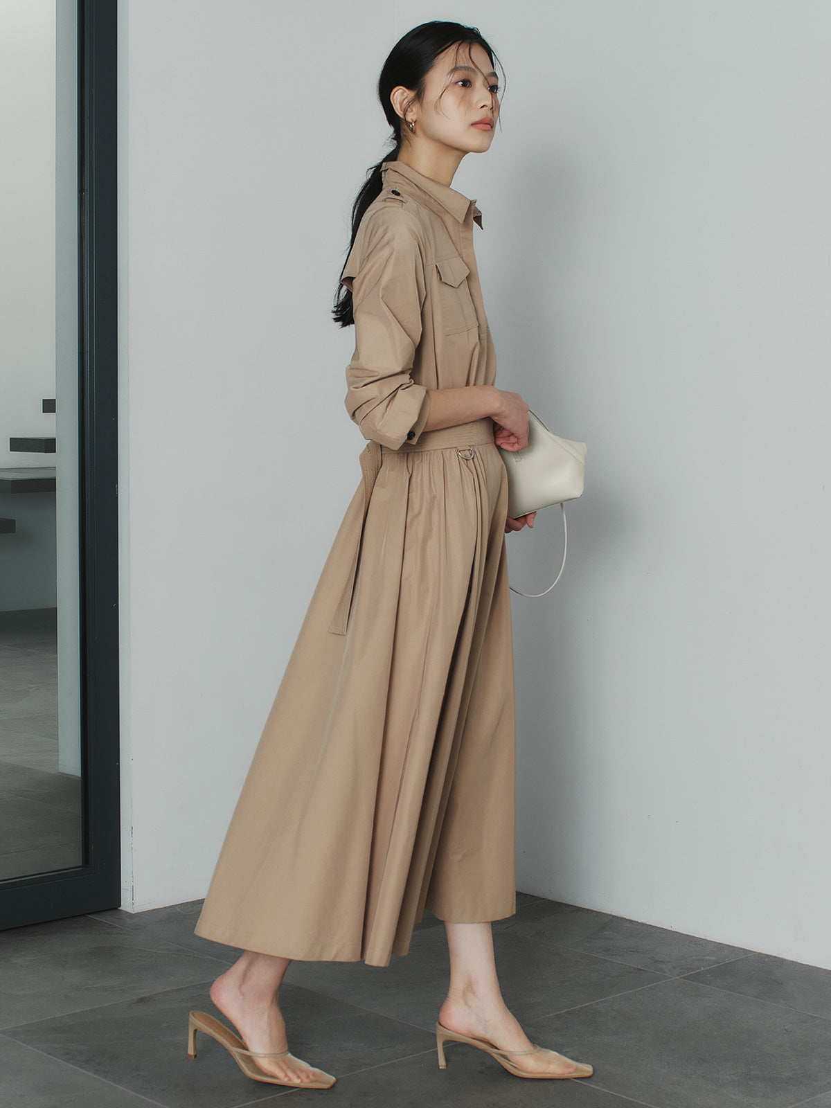 トレンチライクフレアワンピース