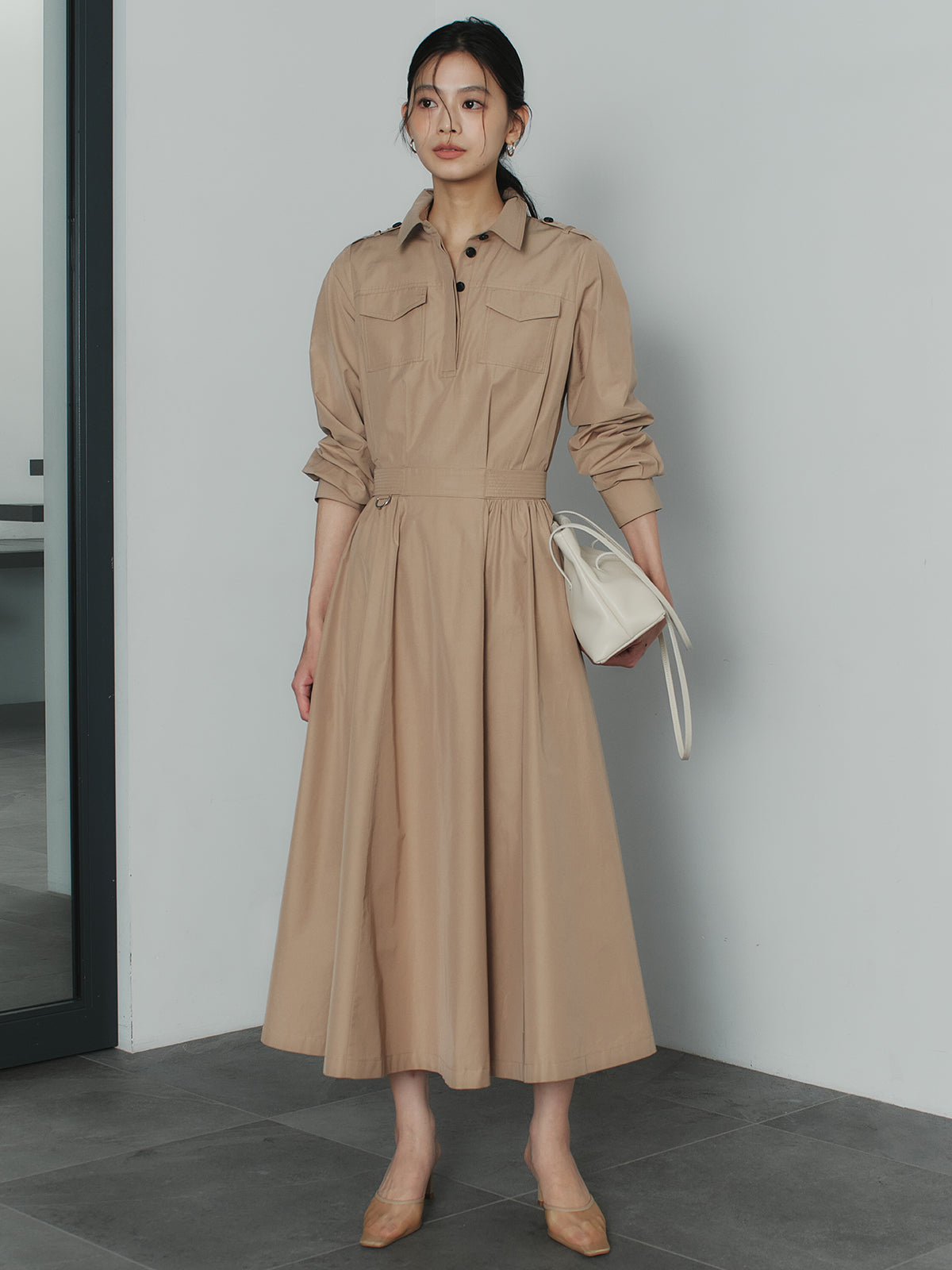 トレンチライクフレアワンピース