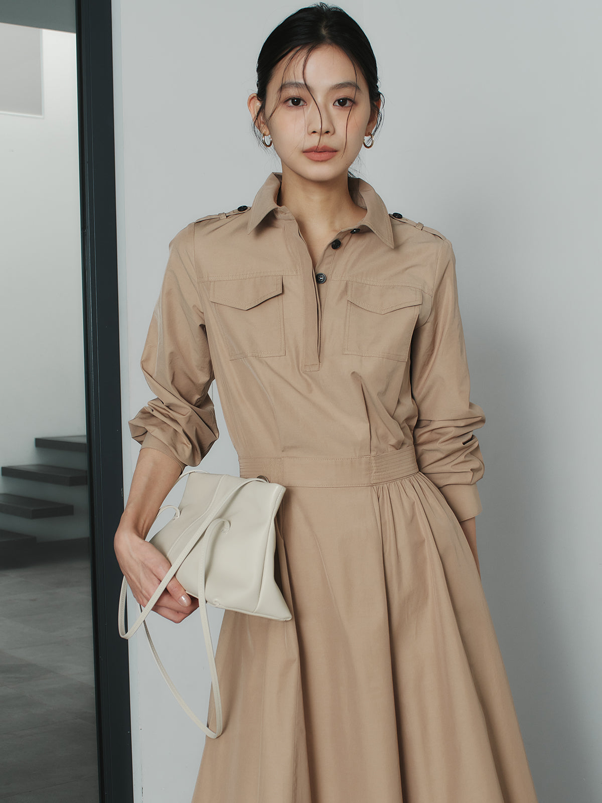 トレンチライクフレアワンピース