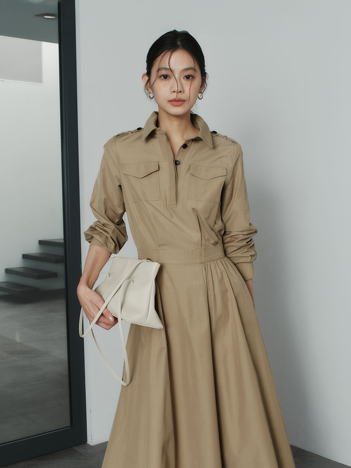 トレンチライクフレアワンピース