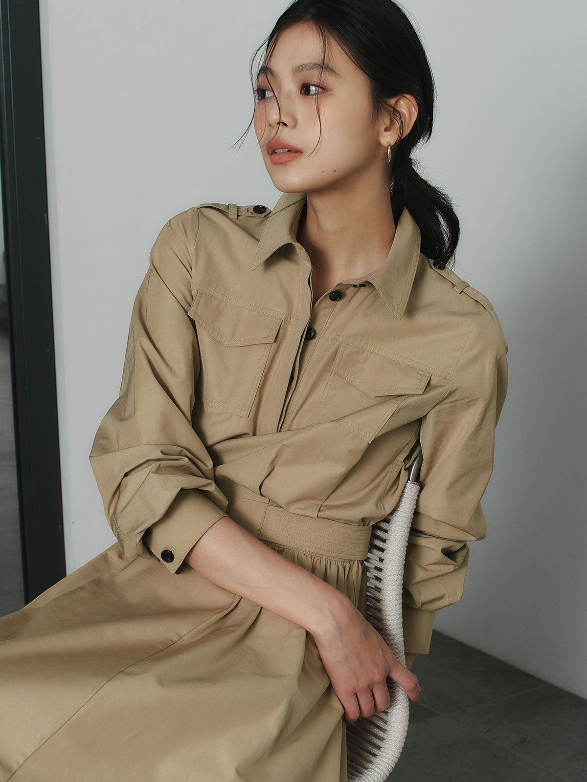 トレンチライクフレアワンピース