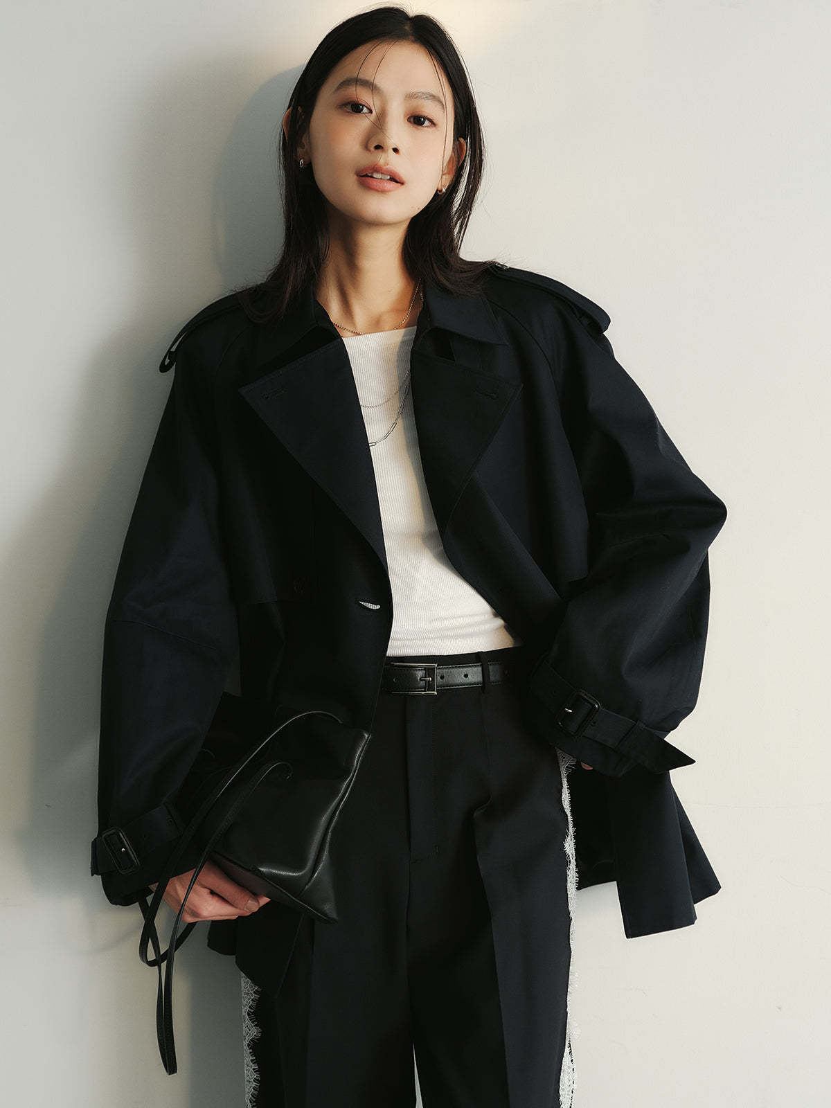 レーストリムタックパンツ