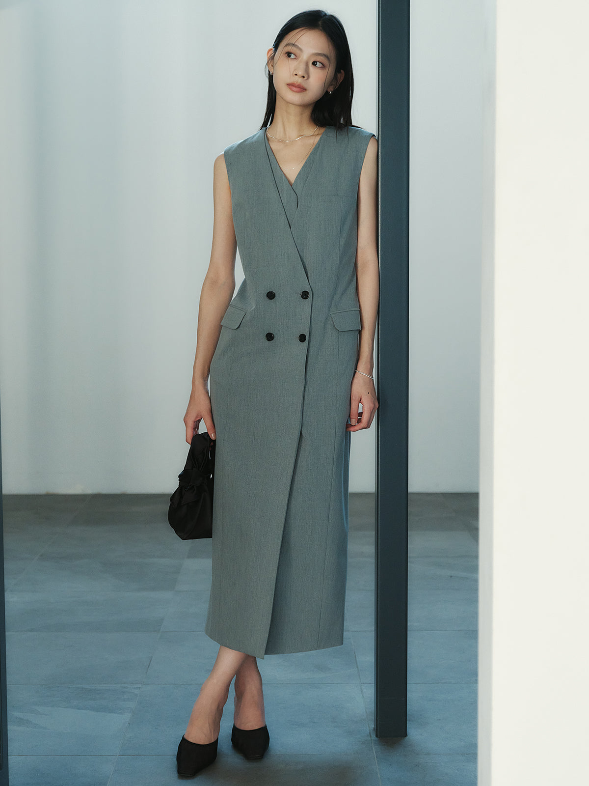 レイヤードジレワンピース