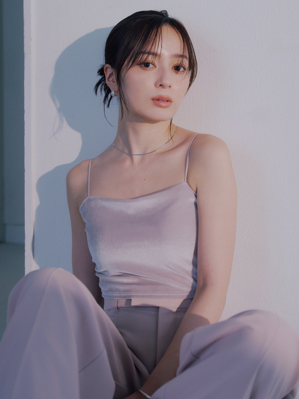 [OUR WACOAL×anuans] Cup-in Velour Short Camisole