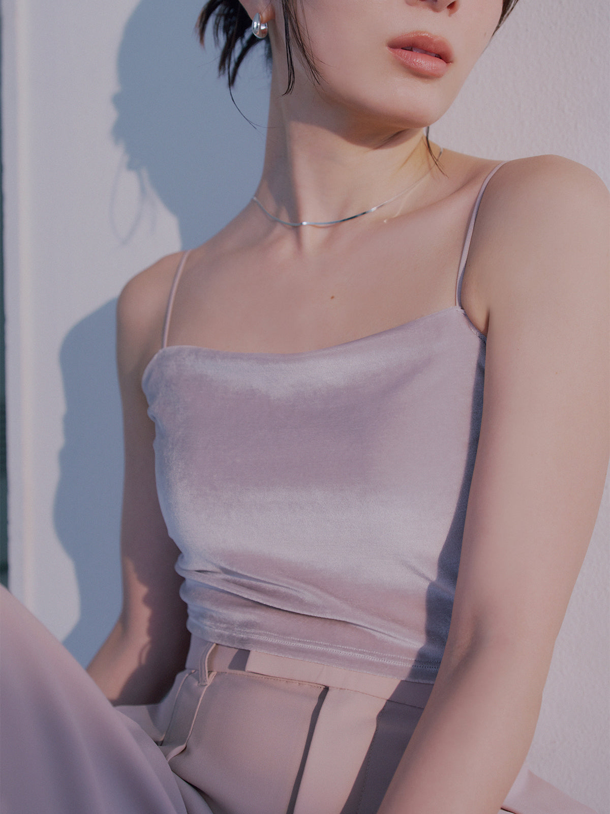 [OUR WACOAL×anuans] Cup-in Velour Short Camisole