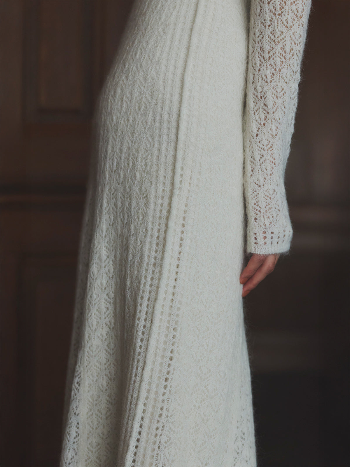 レースワークニットワンピース