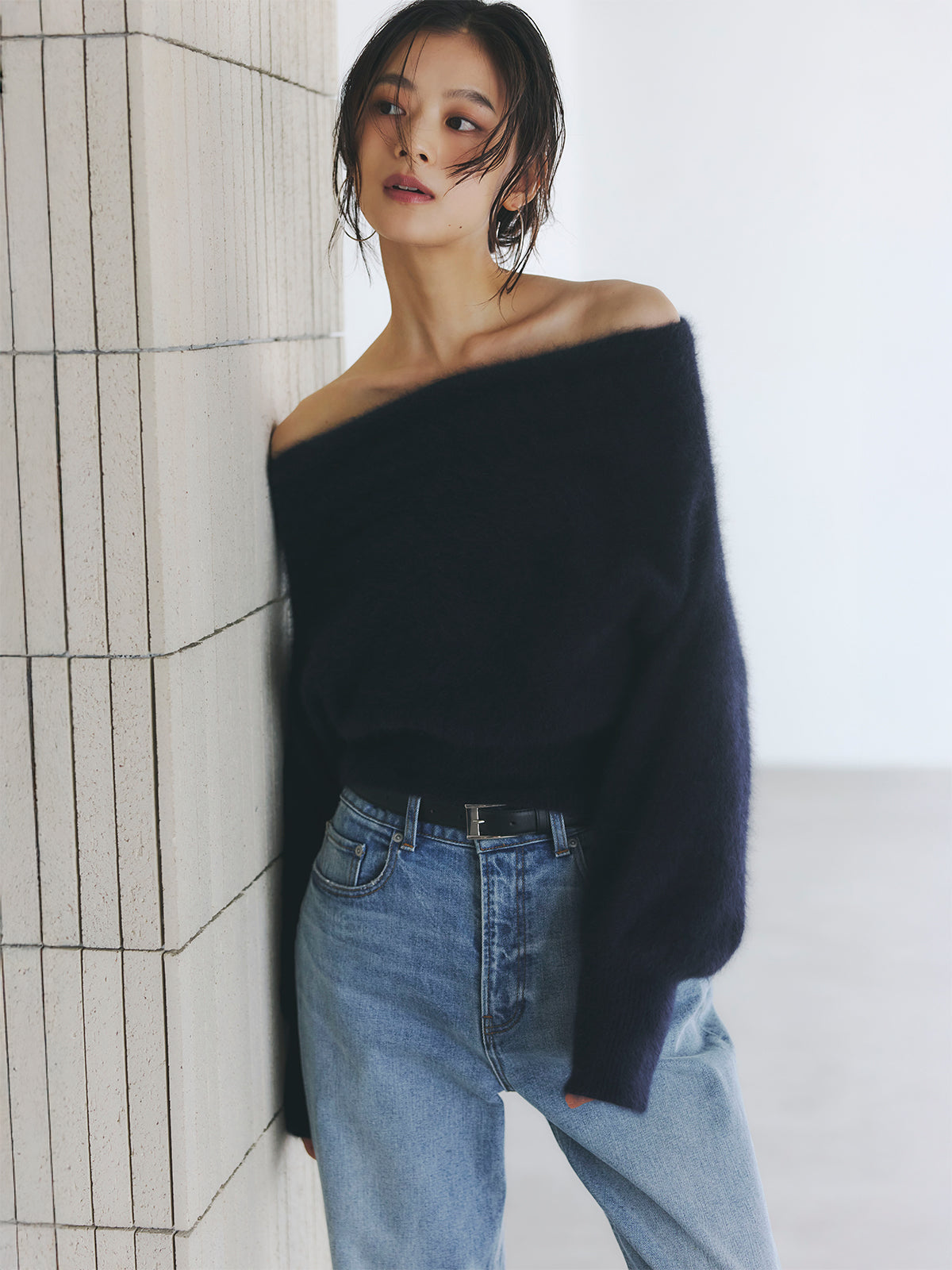 ラクーンフォックスオフショルニットプルオーバー