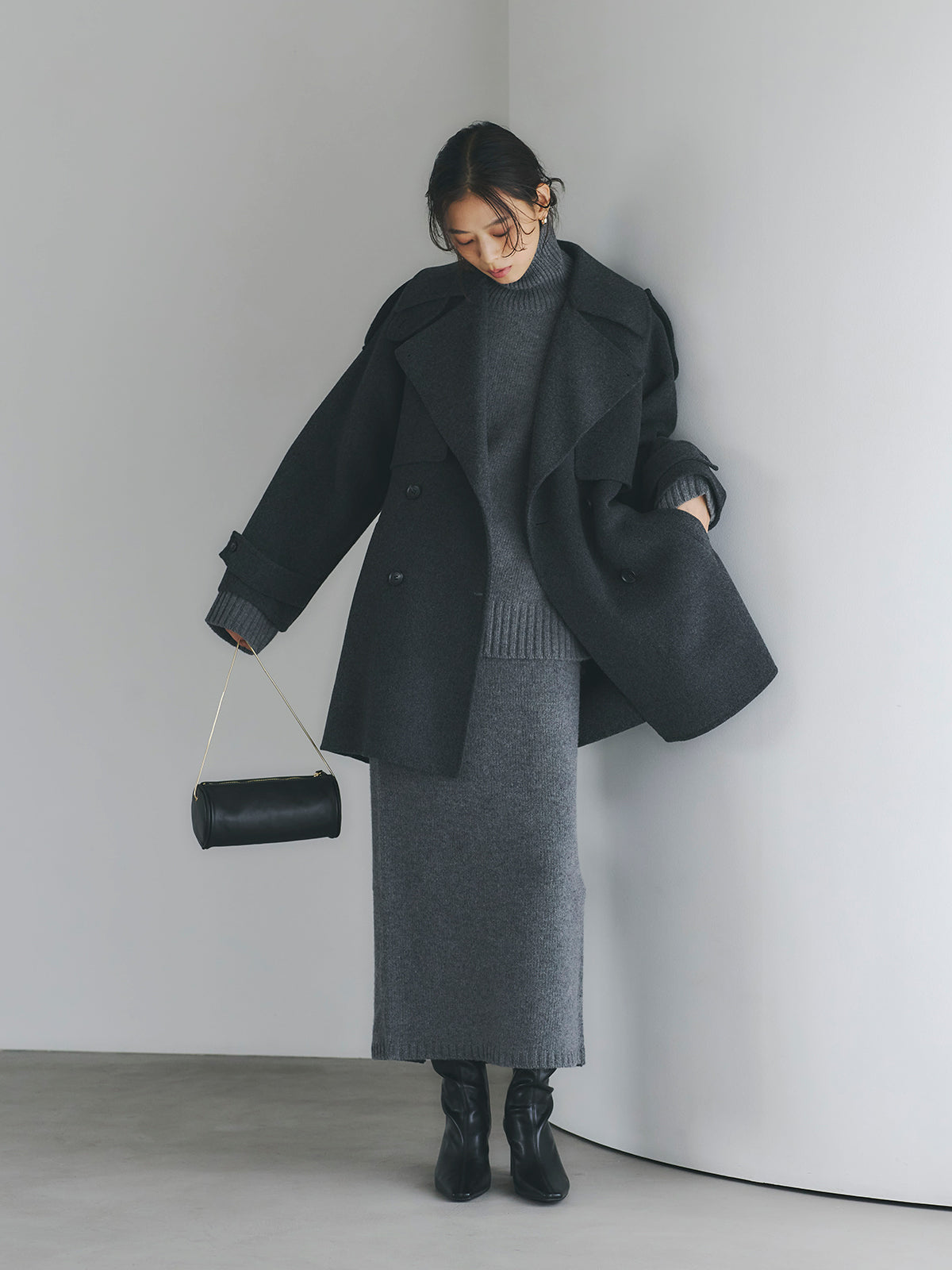 リバーウールミドルトレンチコート