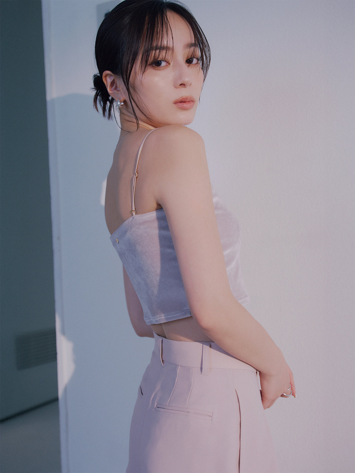 [OUR WACOAL×anuans] Cup-in Velour Short Camisole