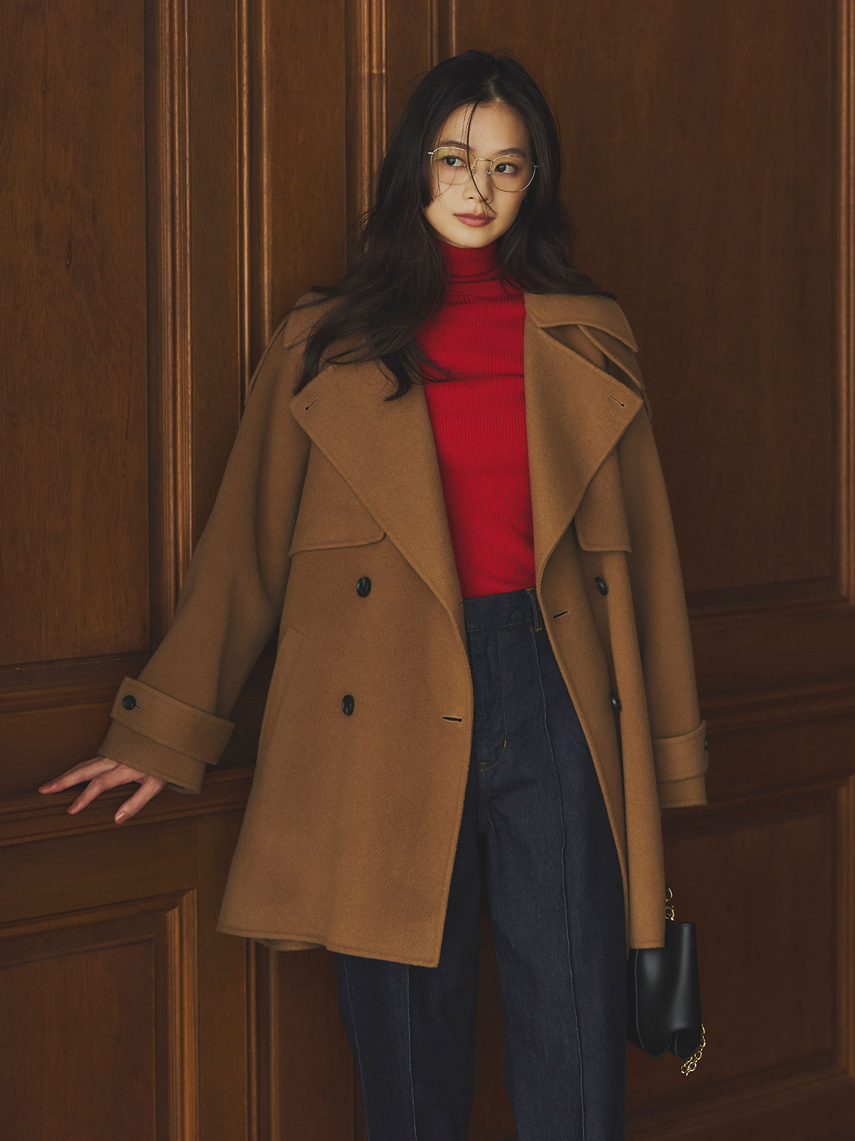 スラッシュリブニットトップス