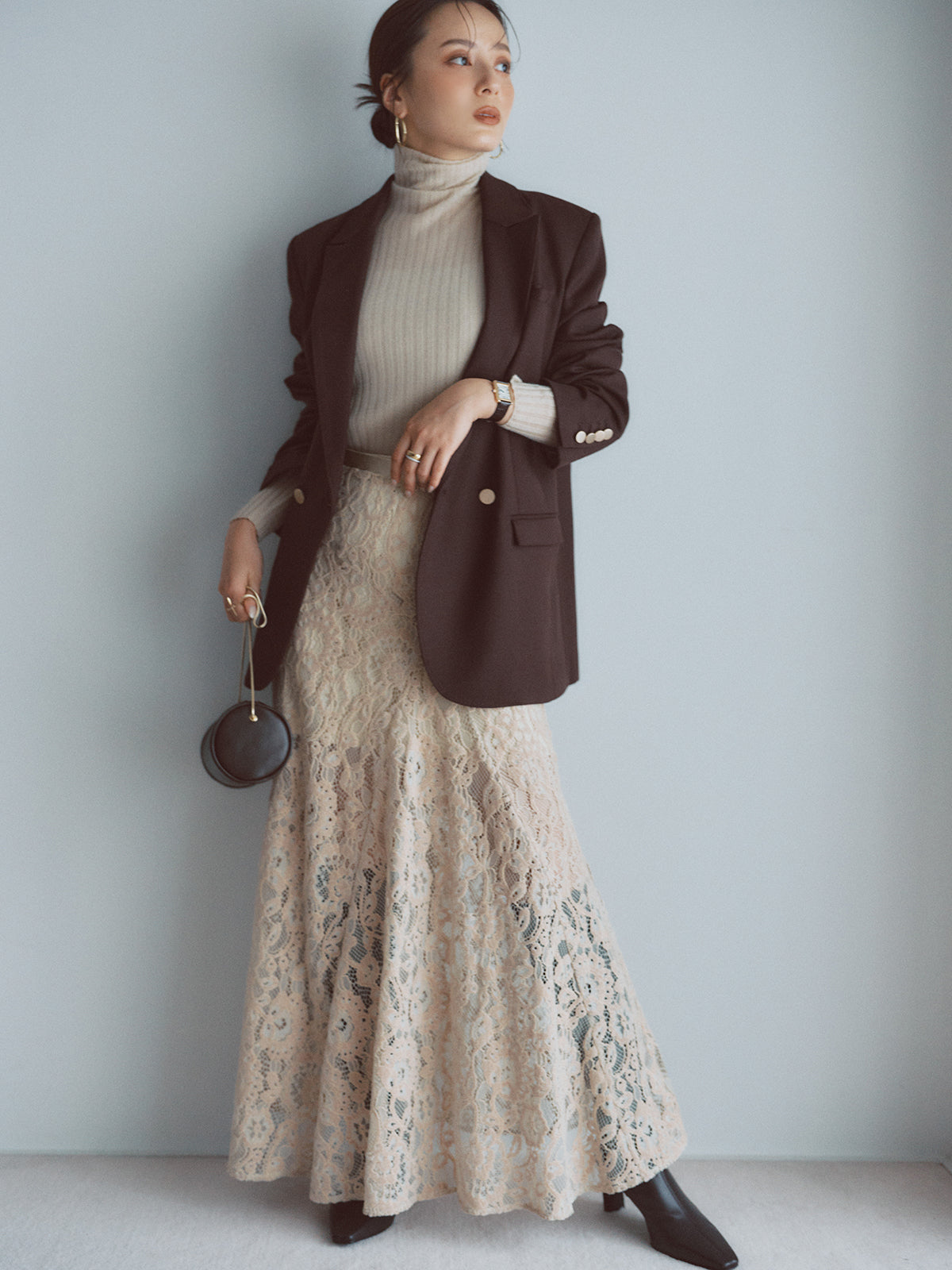 カシミヤ100シアータートルネックプルオーバー