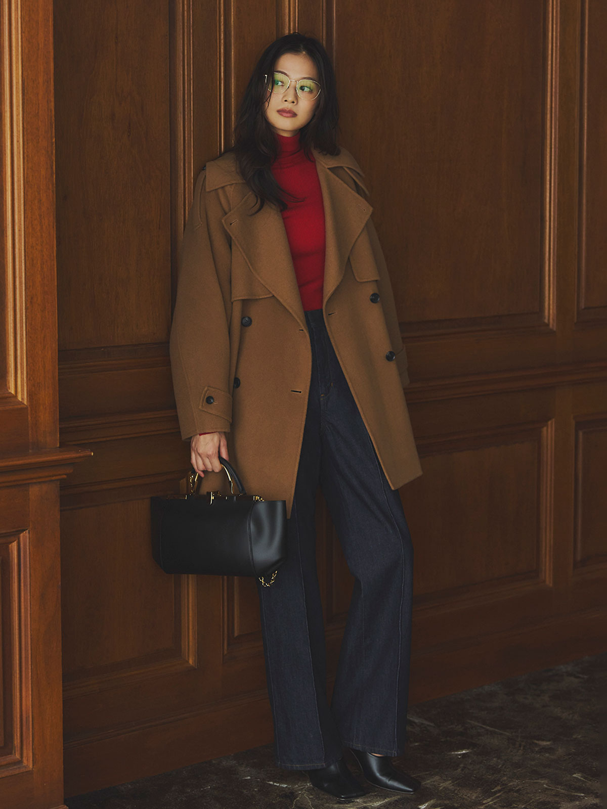 スラッシュリブニットトップス