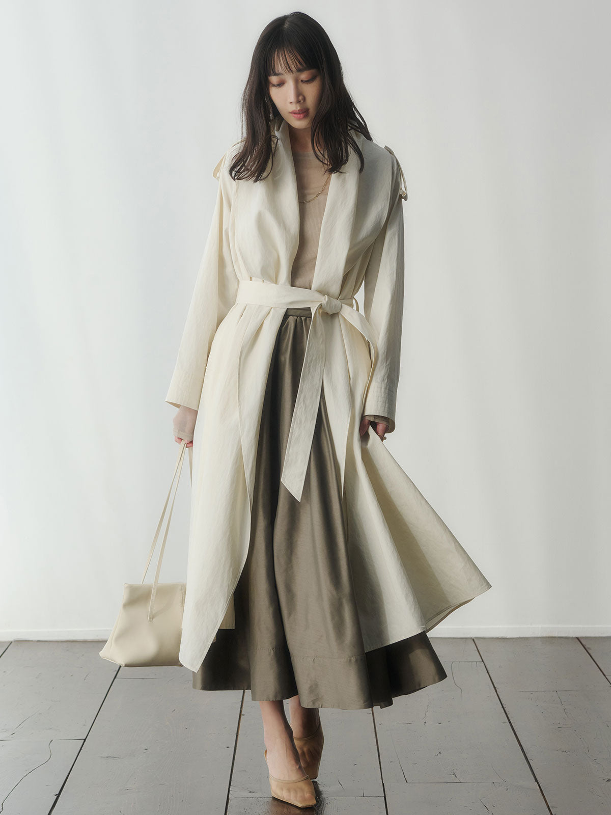 ボリュームショールカラーコート