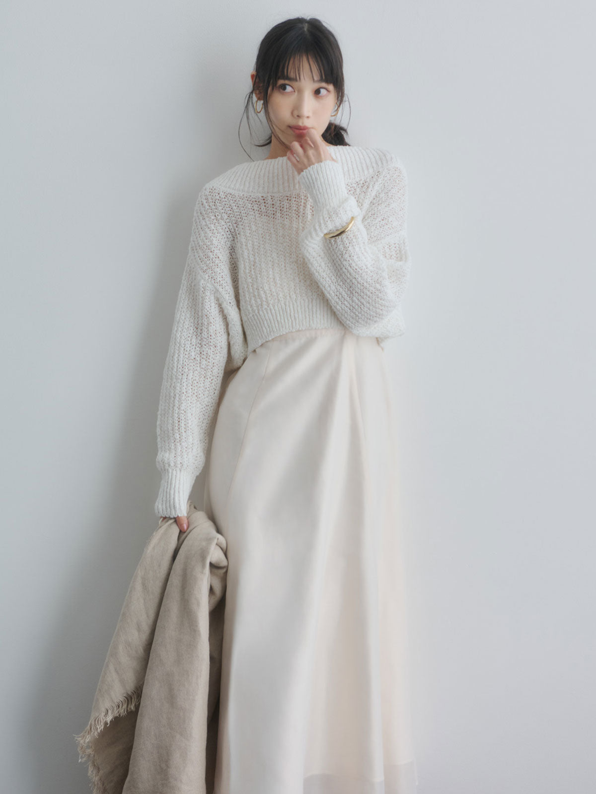 ニットレイヤードキャミワンピース