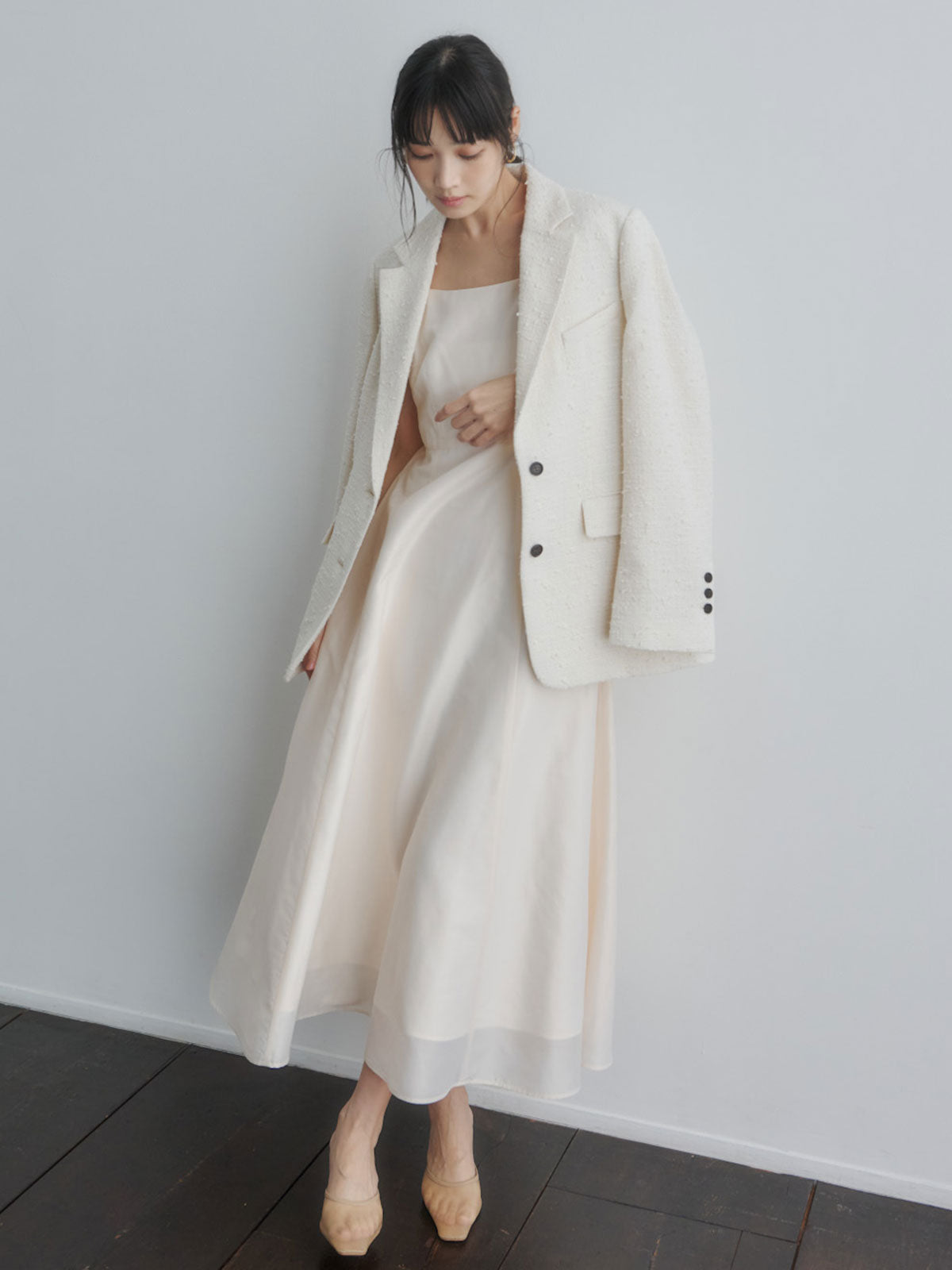 ニットレイヤードキャミワンピース