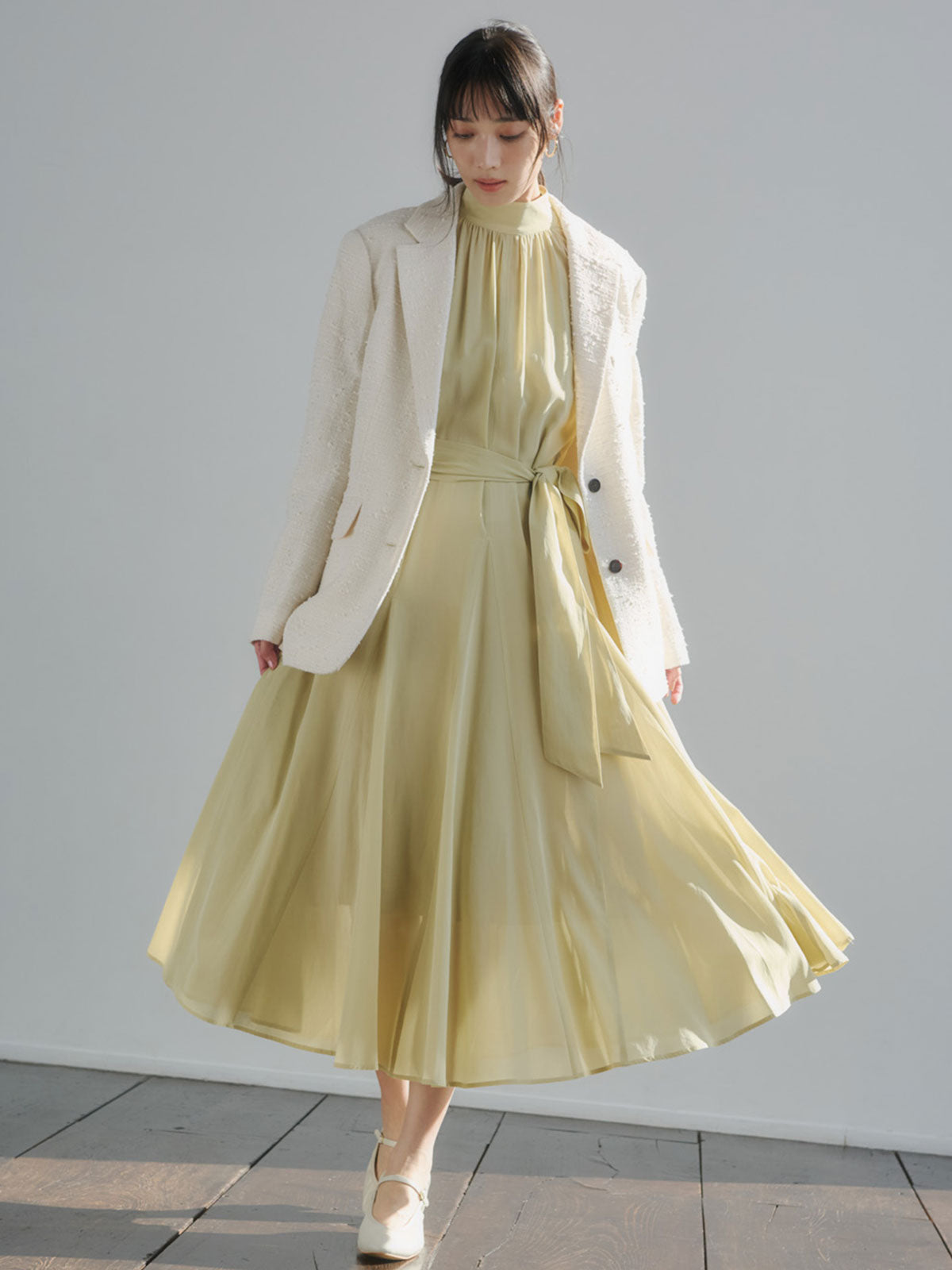 キュプラコットンワンピース