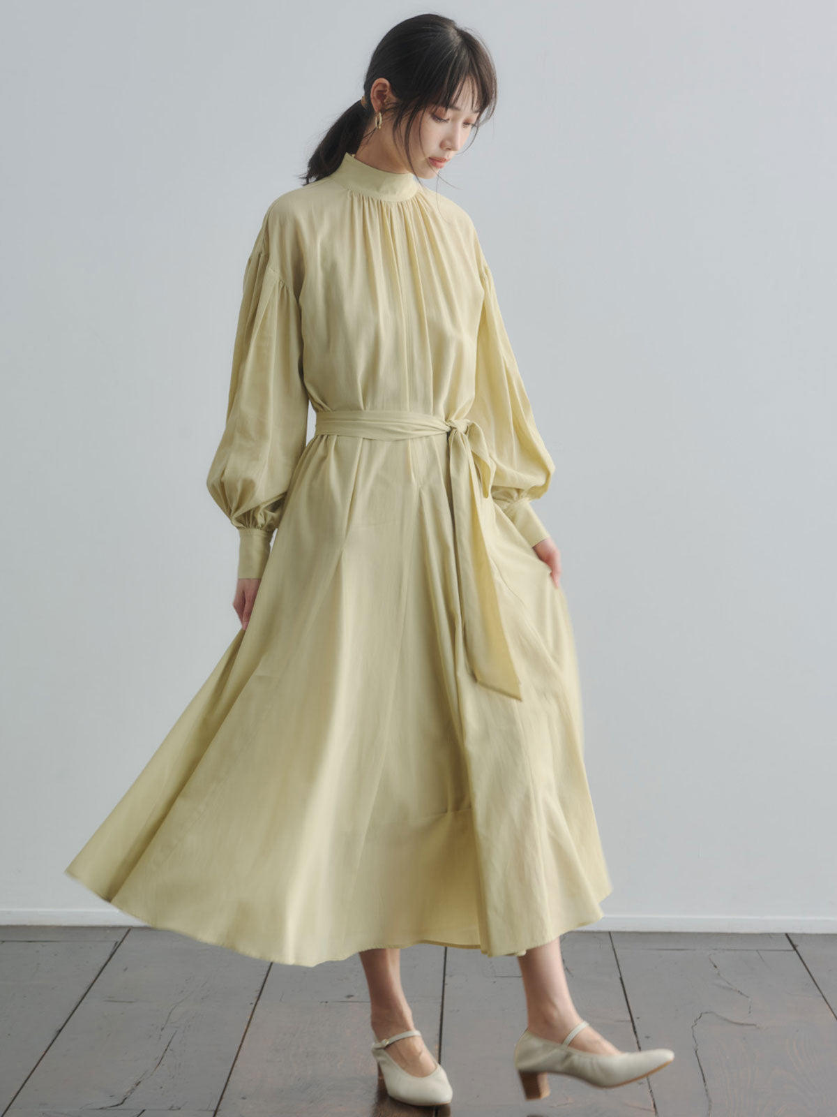 キュプラコットンワンピース