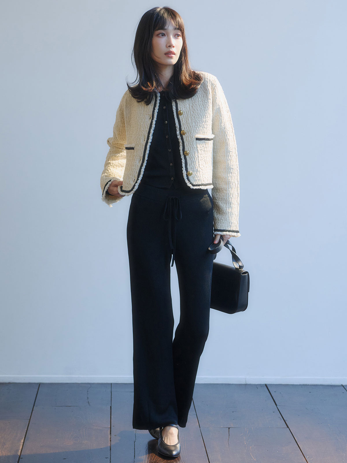 ♡anuans♡ノーカラーニットジャケット anuans｜ノーカラーニットジャケット | Rakuten Fashion(楽天