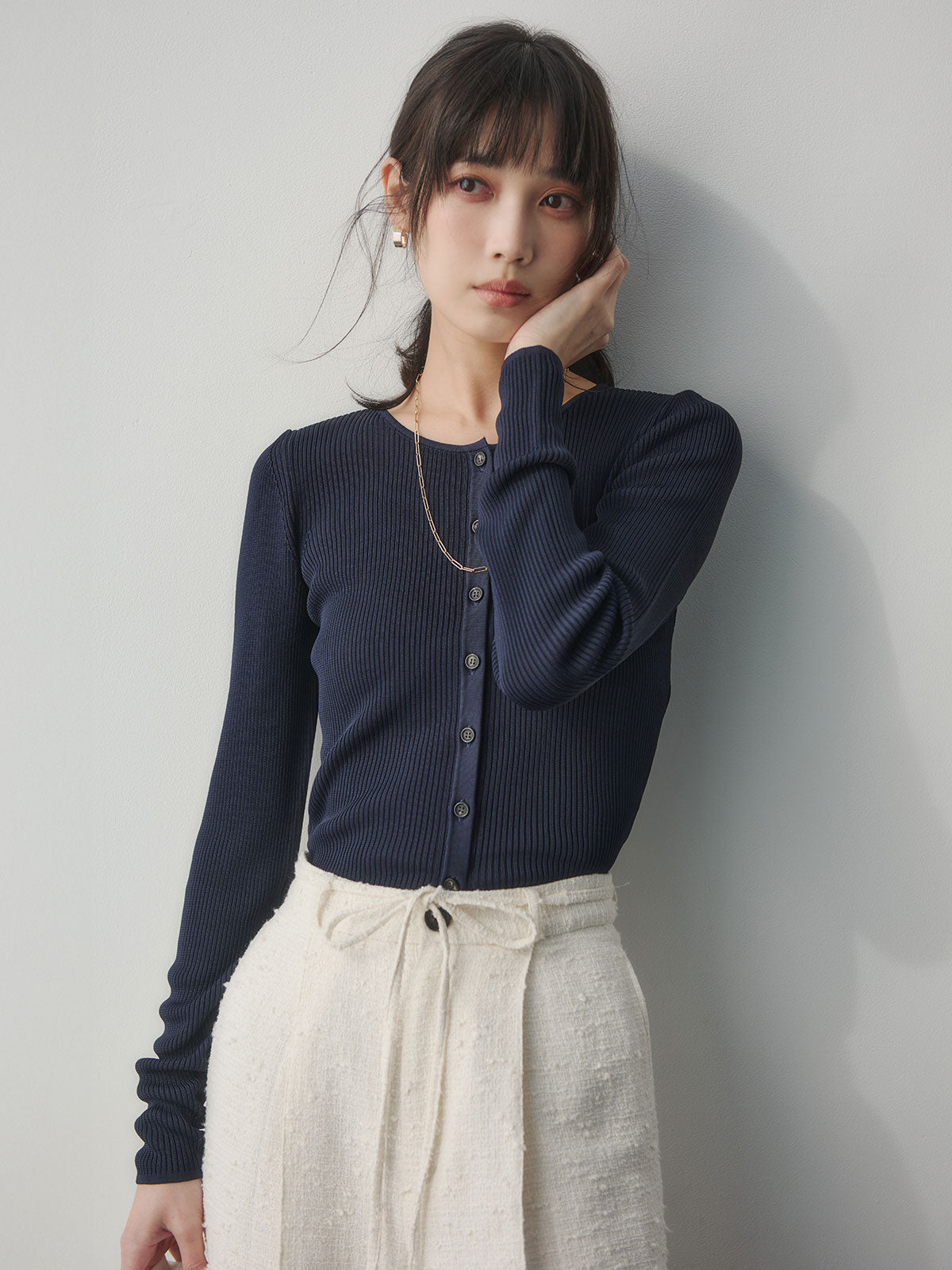 ツイードリボンベルトパンツ