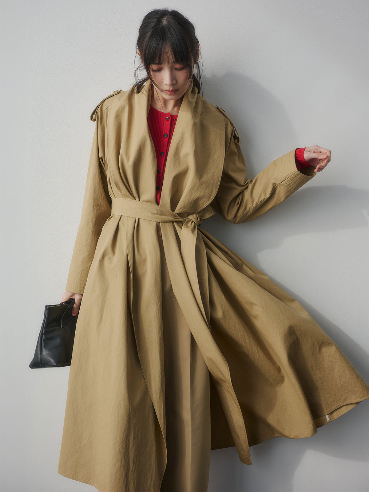 ボリュームショールカラーコート